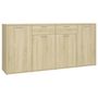 Voir la diapositive 2 : VIDAXL Buffet Chene sonoma 160x36x75 cm Bois d'ingenierie
