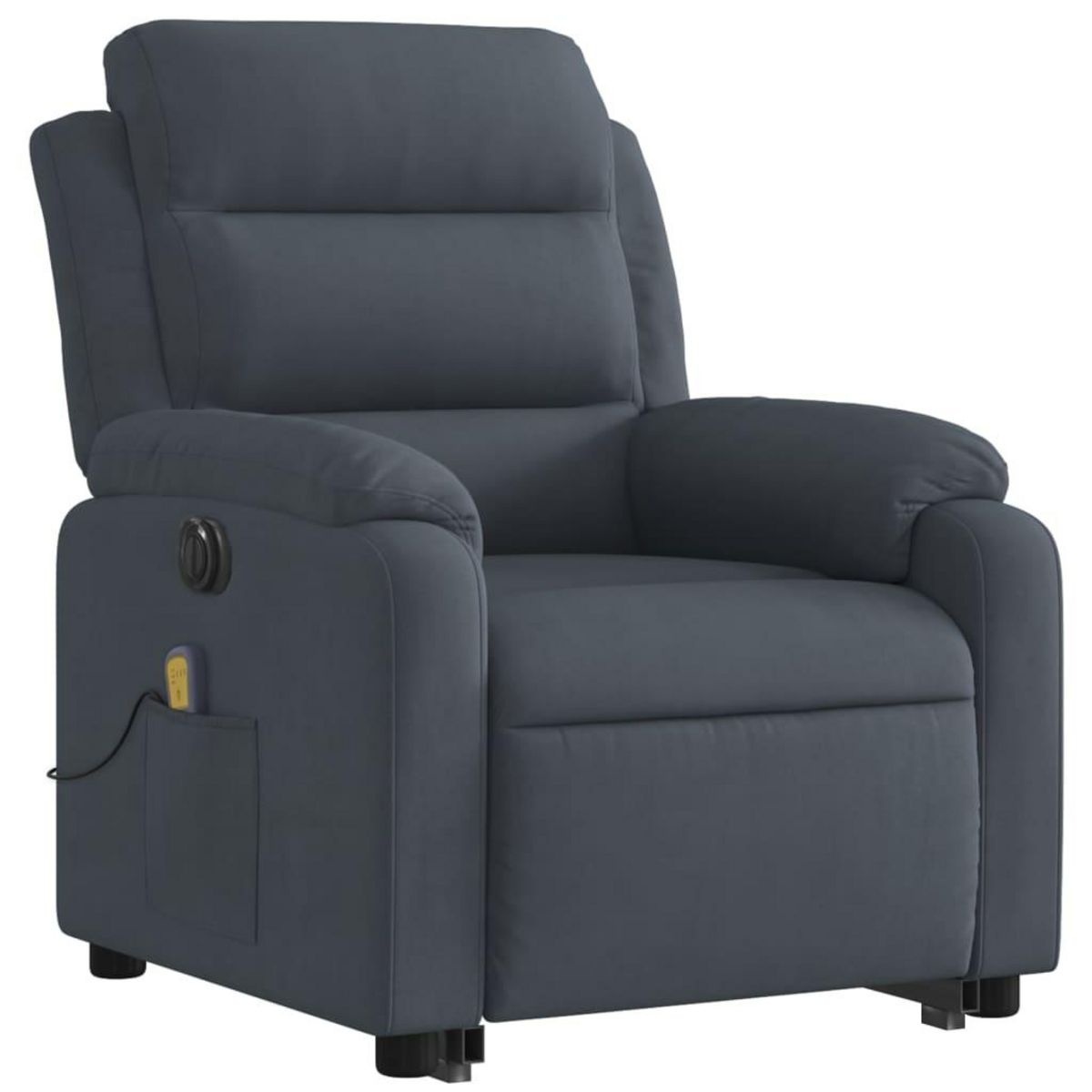 VIDAXL Fauteuil inclinable de massage electrique gris fonce velours