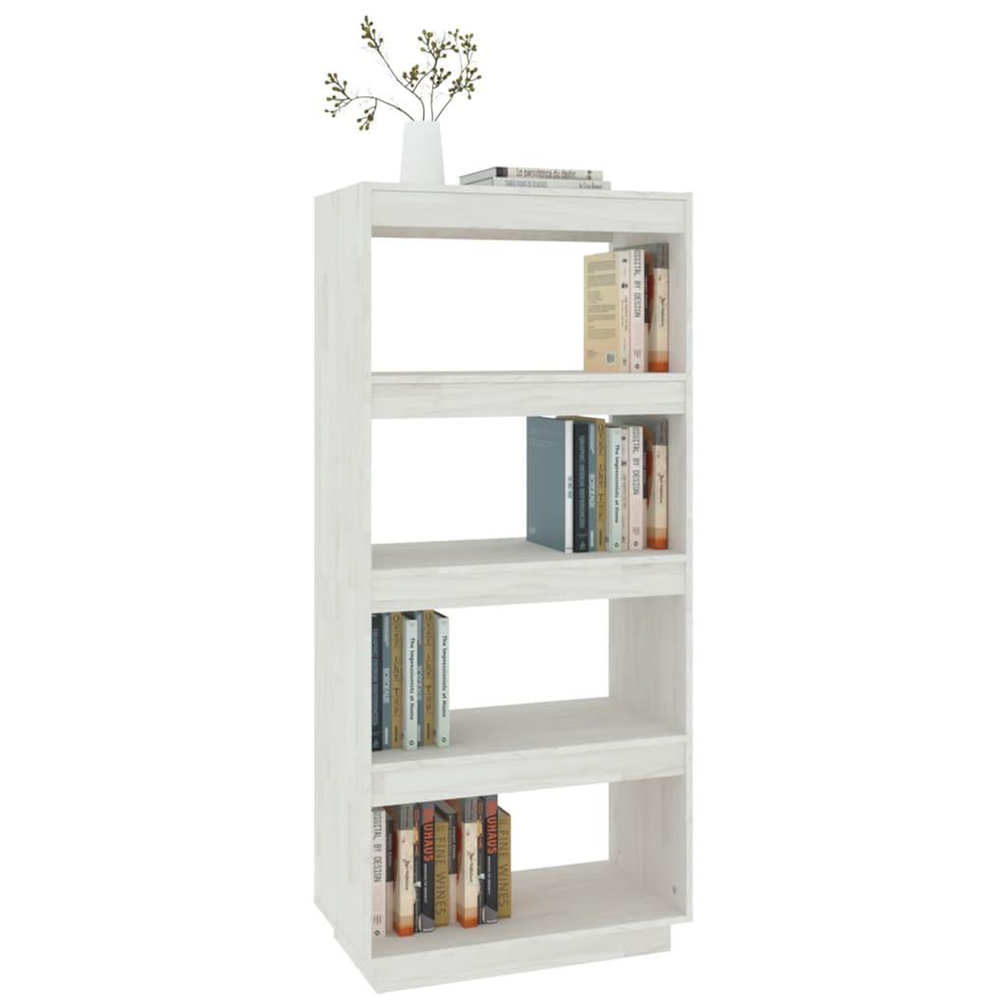 Voir la diapositive 4 : VIDAXL Bibliotheque/Separateur de piece Blanc 60x35x135 cm Pin massif