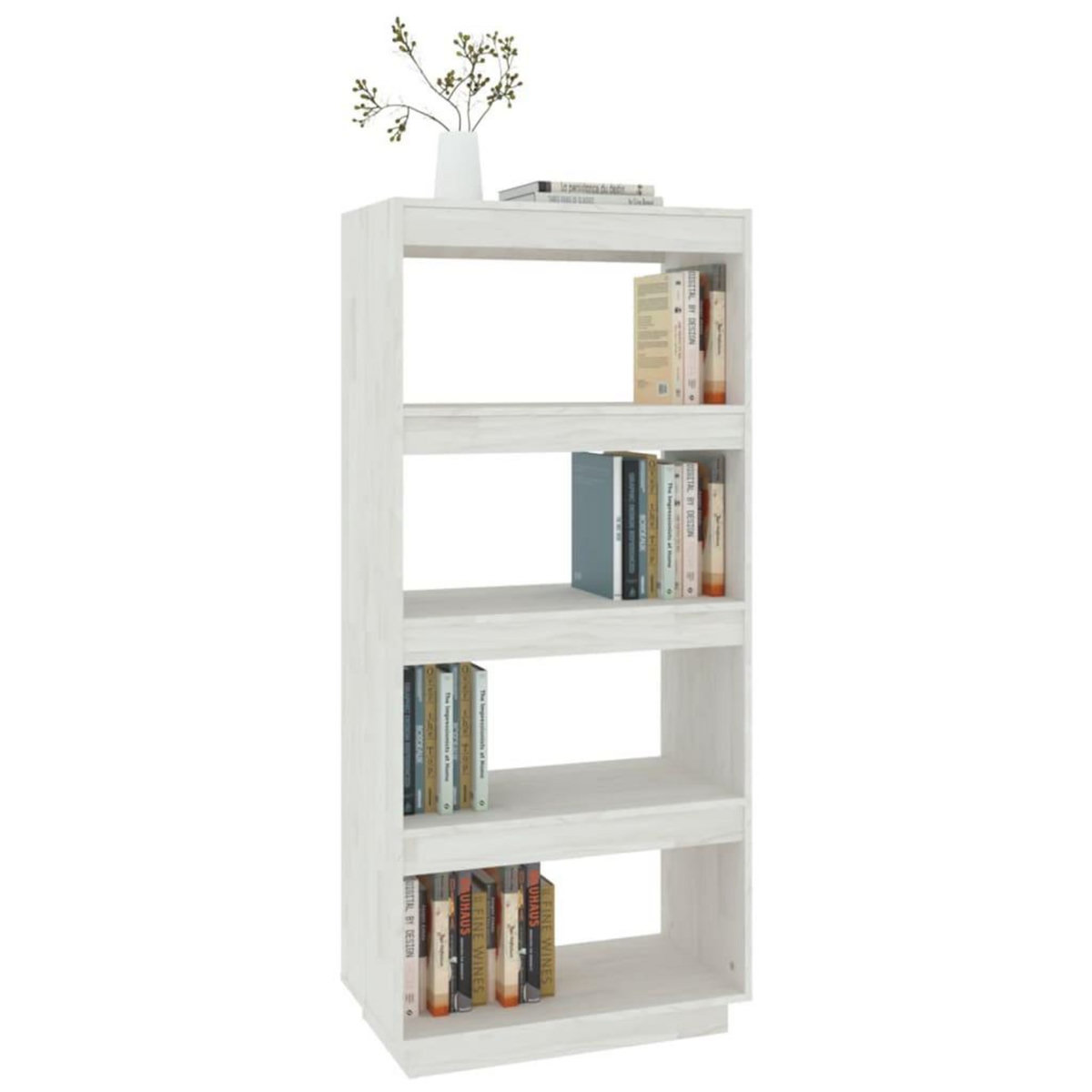 VIDAXL Bibliotheque/Separateur de piece Blanc 60x35x135 cm Pin massif