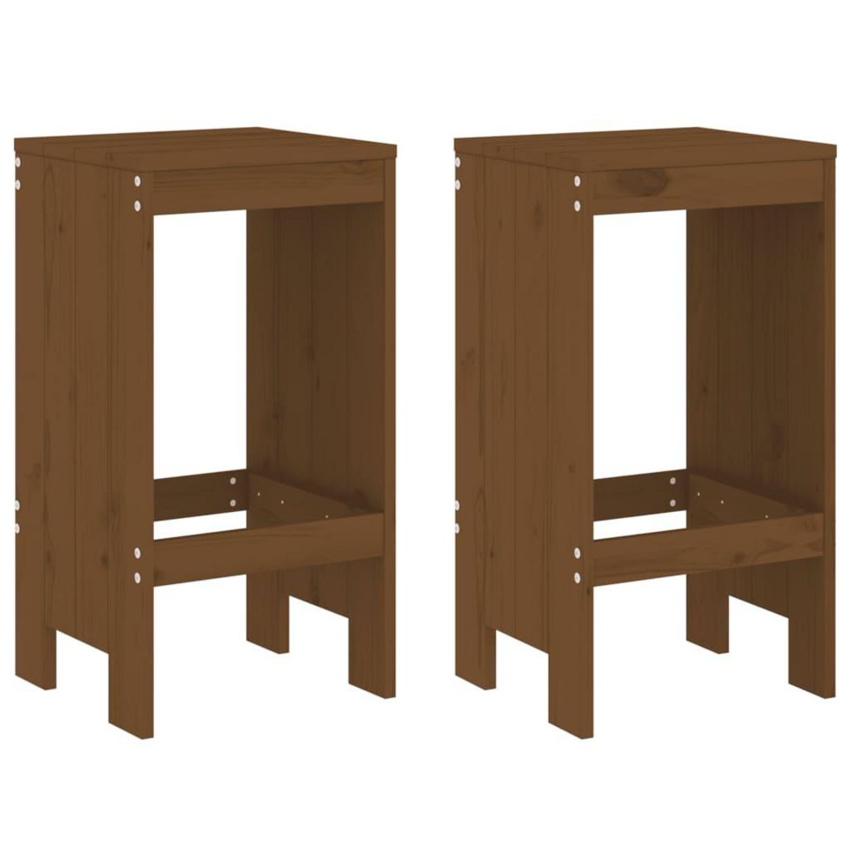 VIDAXL Tabourets lot de 2 marron miel 40x36x75 cm bois massif de pin