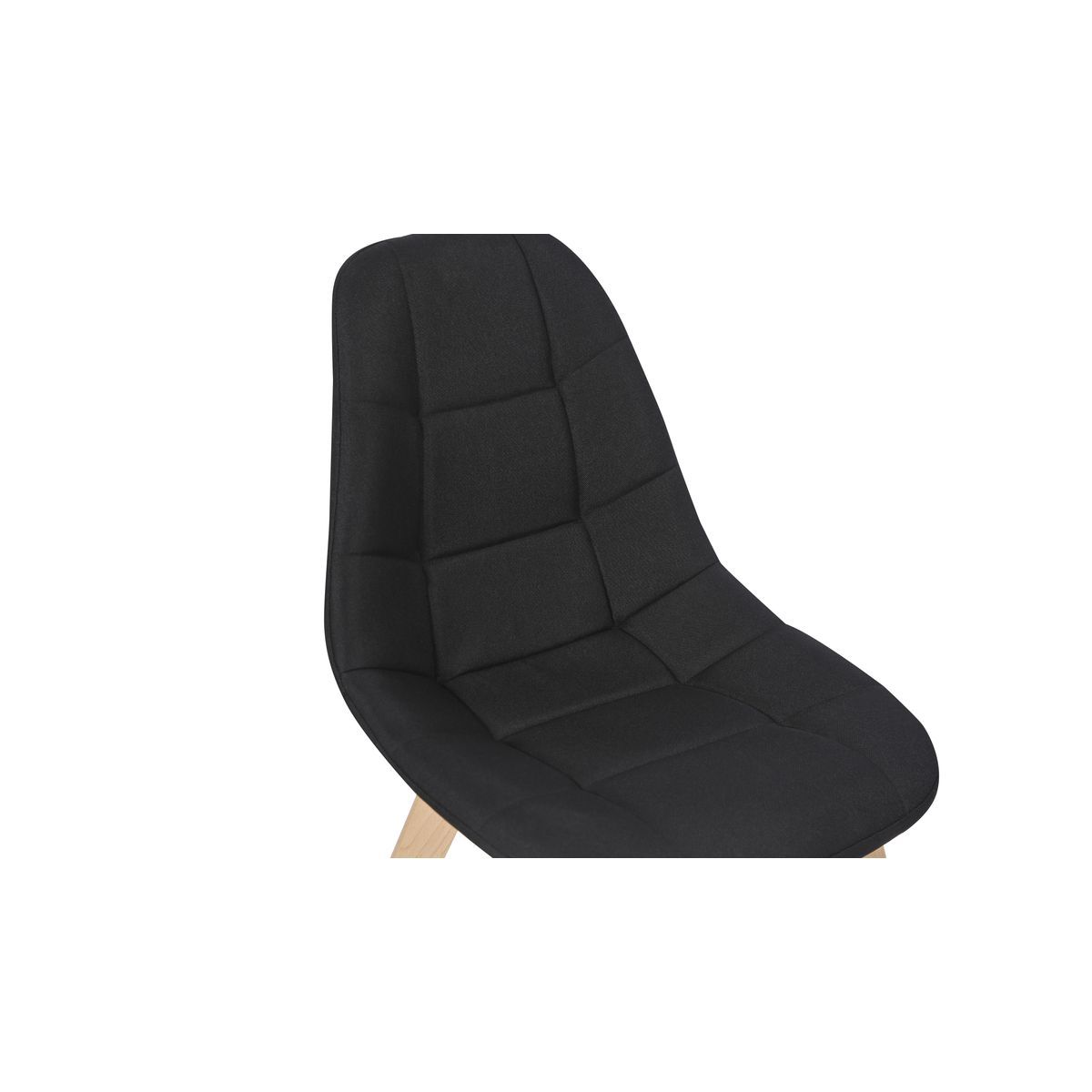 Lot de 2 chaises assise tissu pieds bois massif ORNELLA