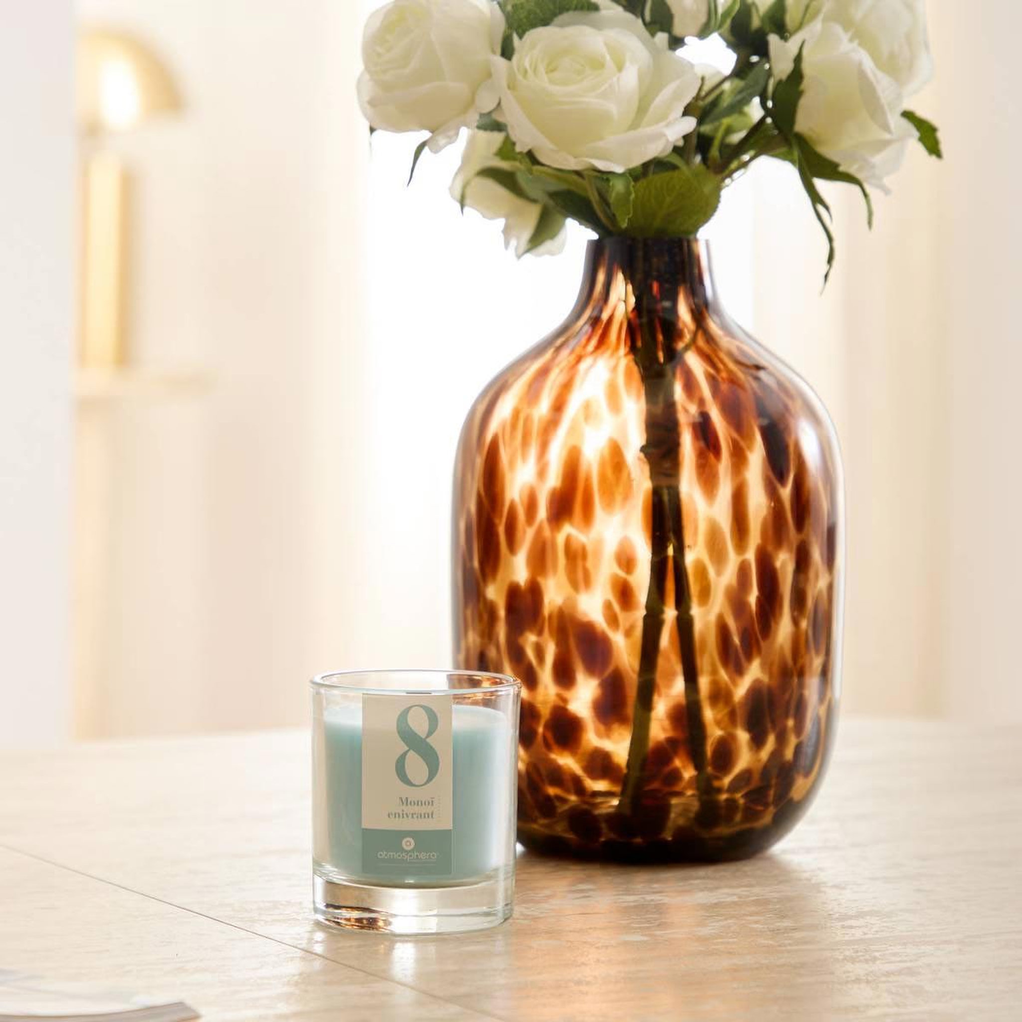 Voir la diapositive 4 : ATMOSPHERA Bougie parfumée en verre  numia  180g monoï enivrant