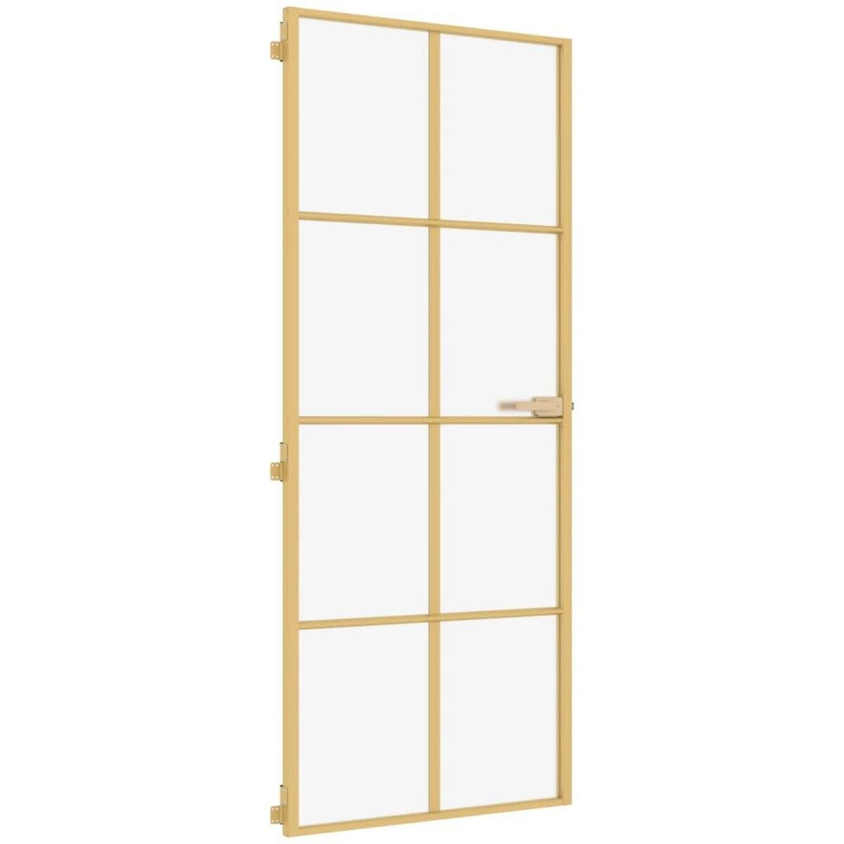 VIDAXL Porte interieure mince dore 93x201,5 cm verre trempe aluminium