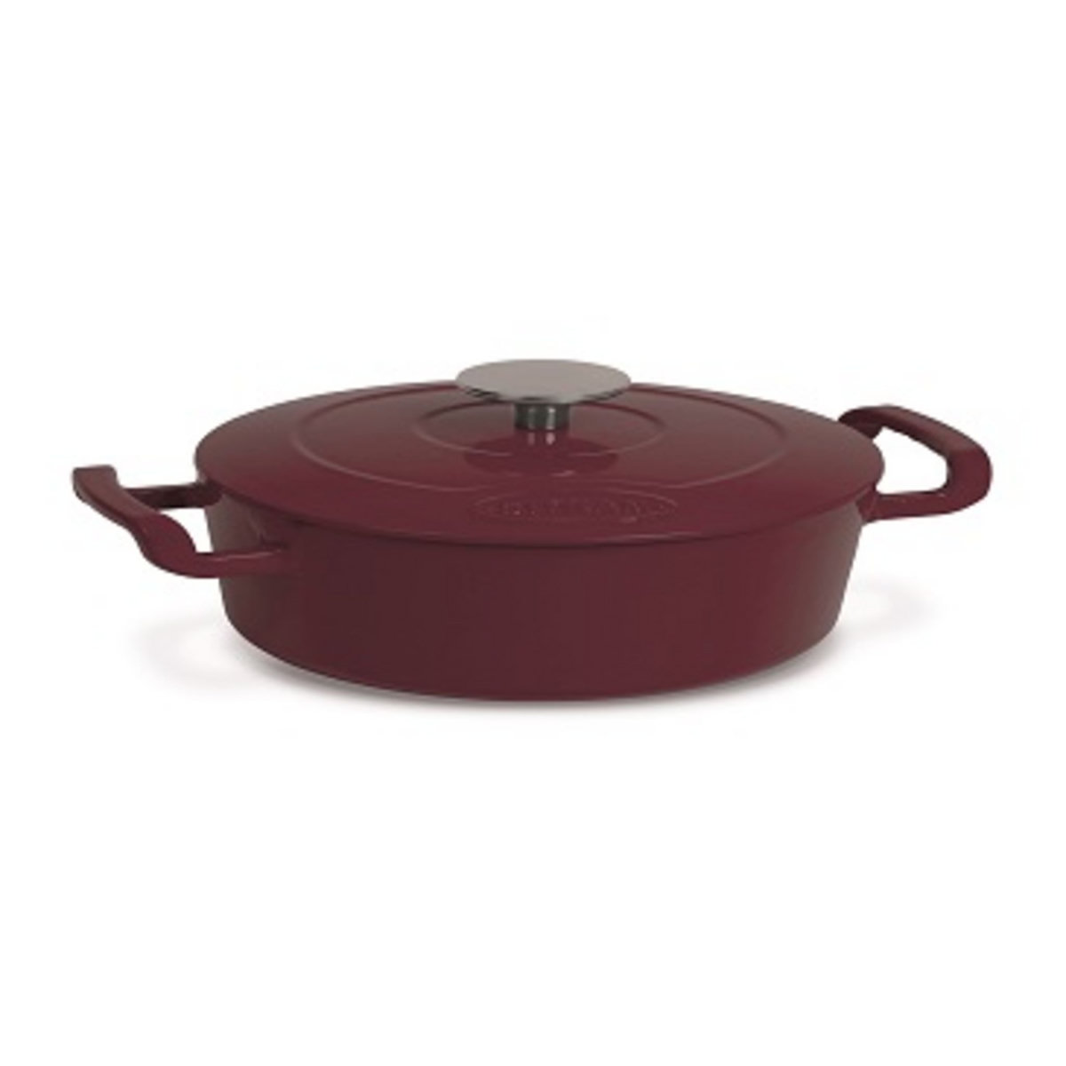 SITRAM Cocotte fonte acier ronde 5 litres bordeau intérieur émaillée blanc  