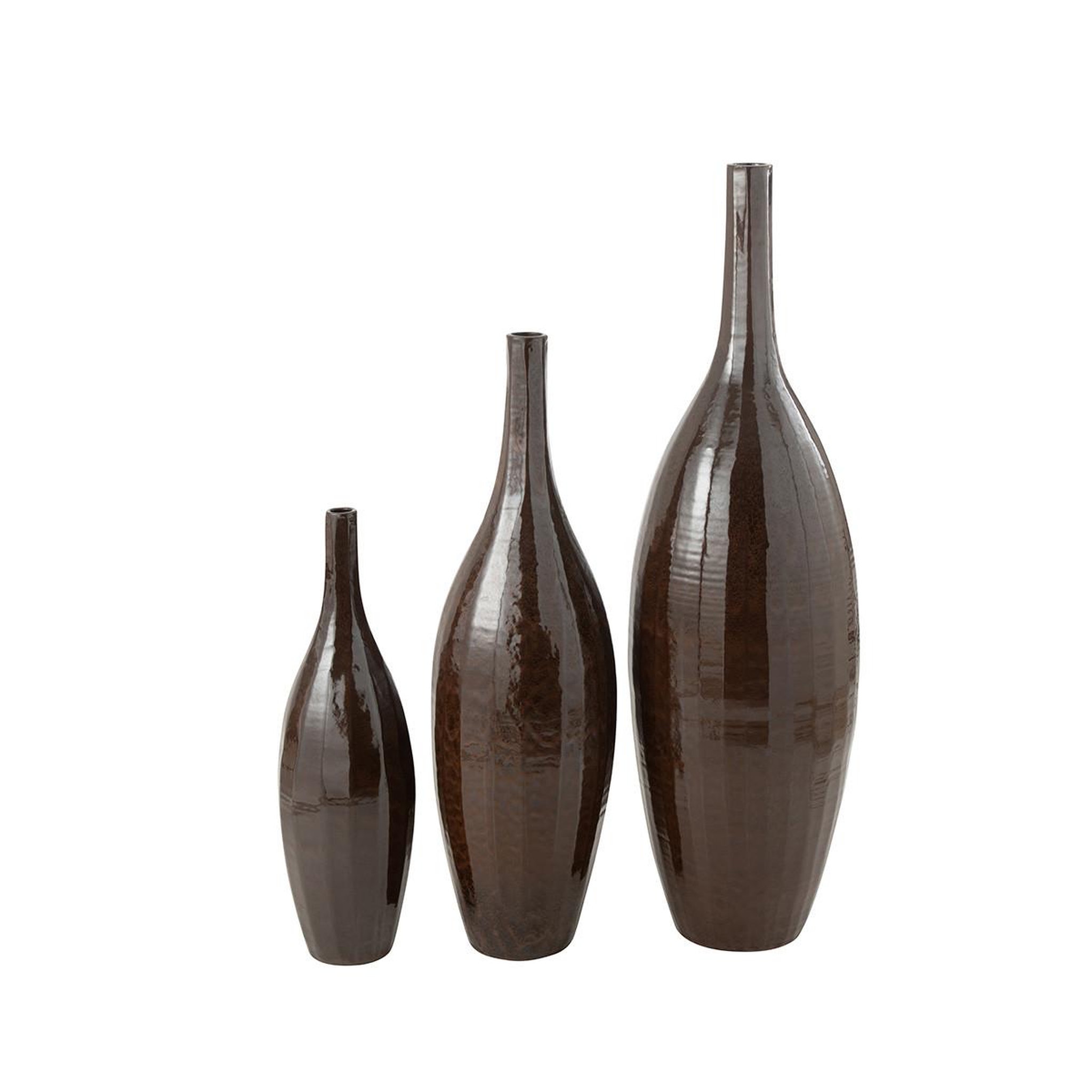 Voir la diapositive 3 : J-LINE Vase bouteille en terre cuite  terra  70cm marron