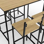 Voir la diapositive 5 : ID MARKET Ensemble table haute de bar DETROIT 100 cm et 4 chaises de bar design industriel