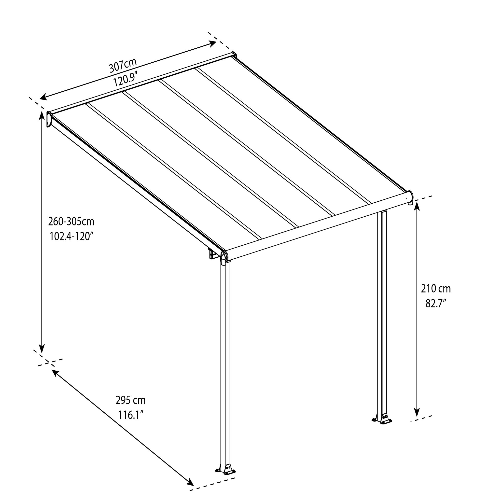 Voir la diapositive 5 : PALRAM Pergola Olympia 9.1m² gris