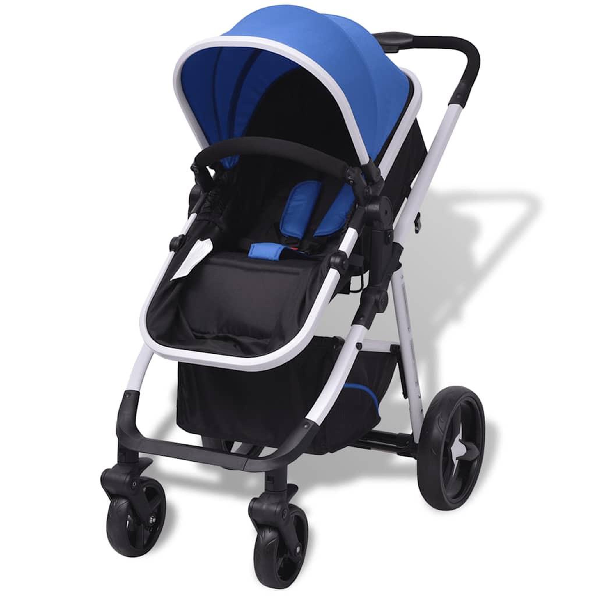 Voir la diapositive 4 : VIDAXL Poussette 3-en-1 Aluminium Bleu et noir
