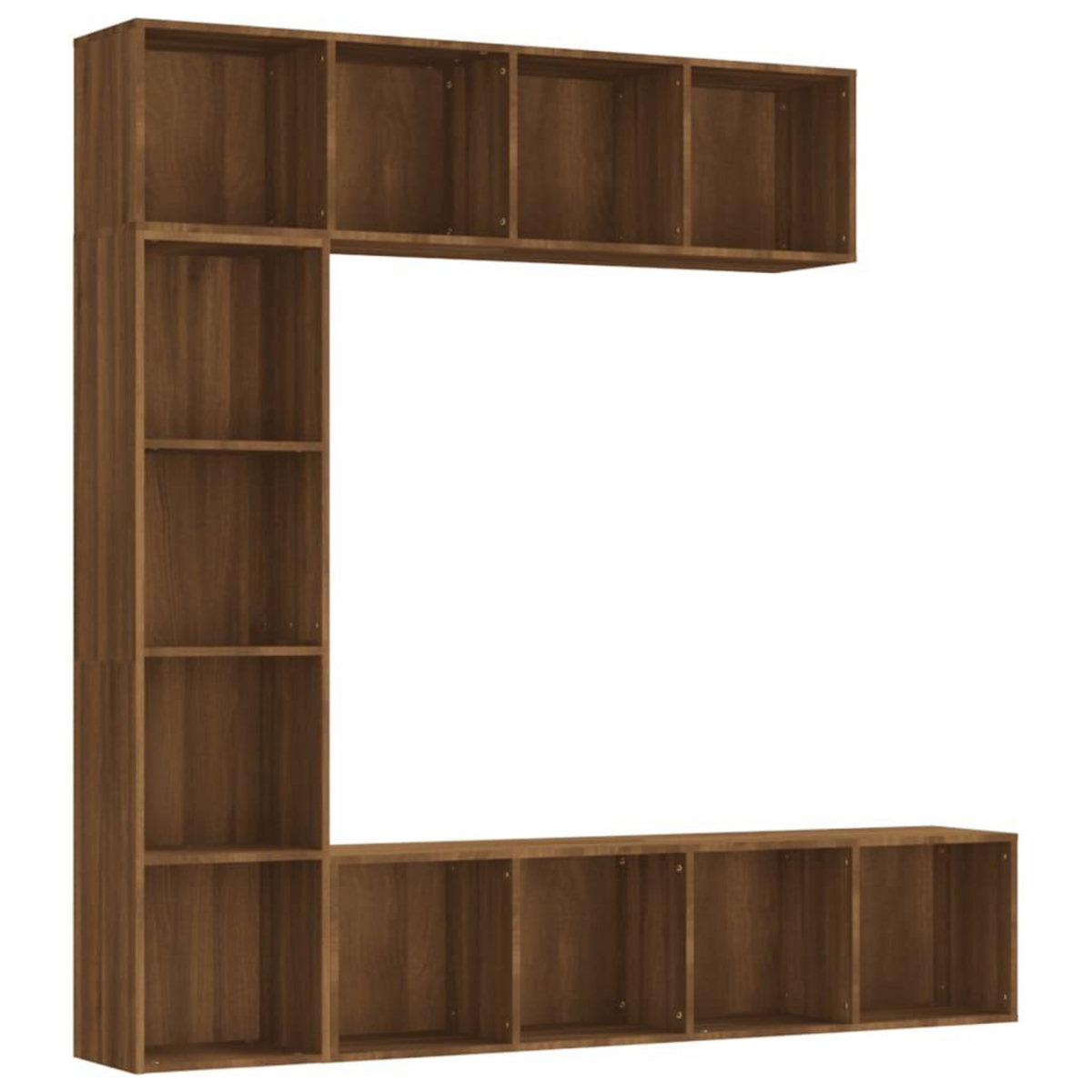 VIDAXL Ensemble bibliotheque/meuble TV 3 pcs Chene marron 180x30x180cm