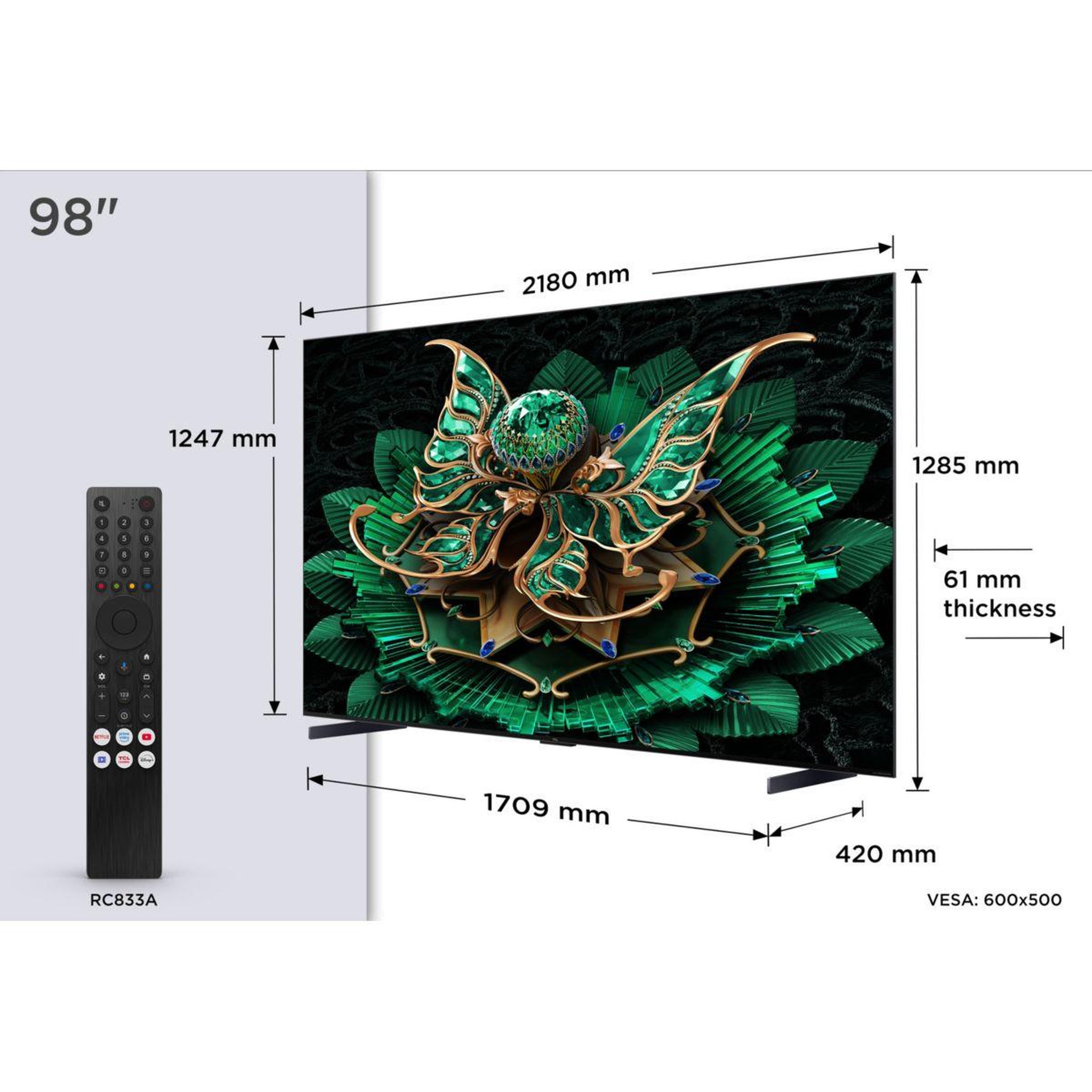 Voir la diapositive 4 : TCL Tv mini led 98c79k (2025) 98  (248 cm)
