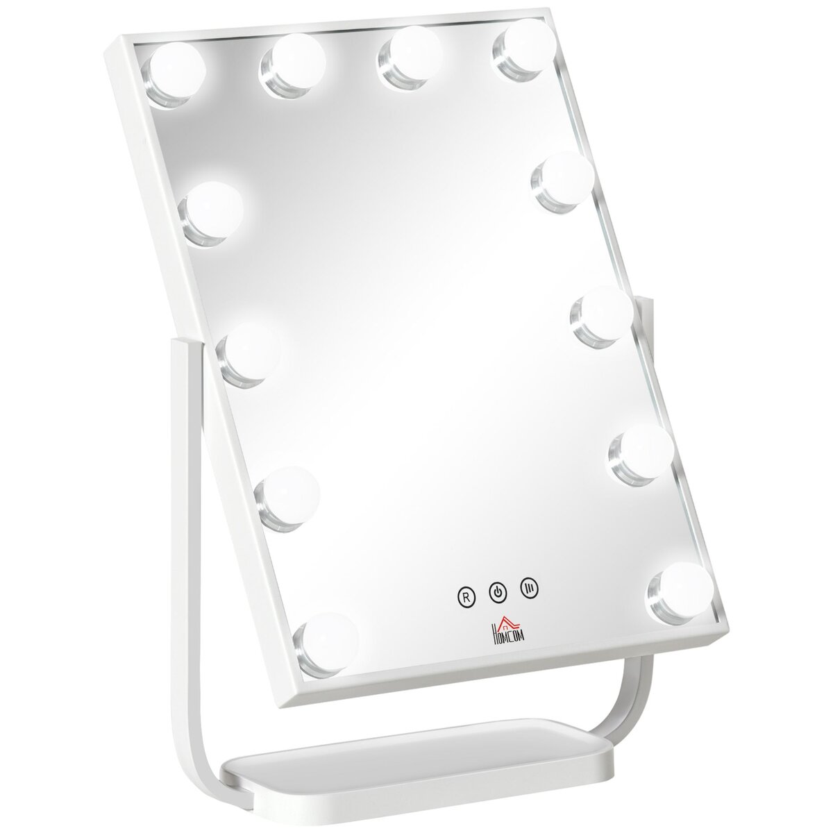 Miroir lumineux maquillage - Blanc - 12 LED - Rectangle