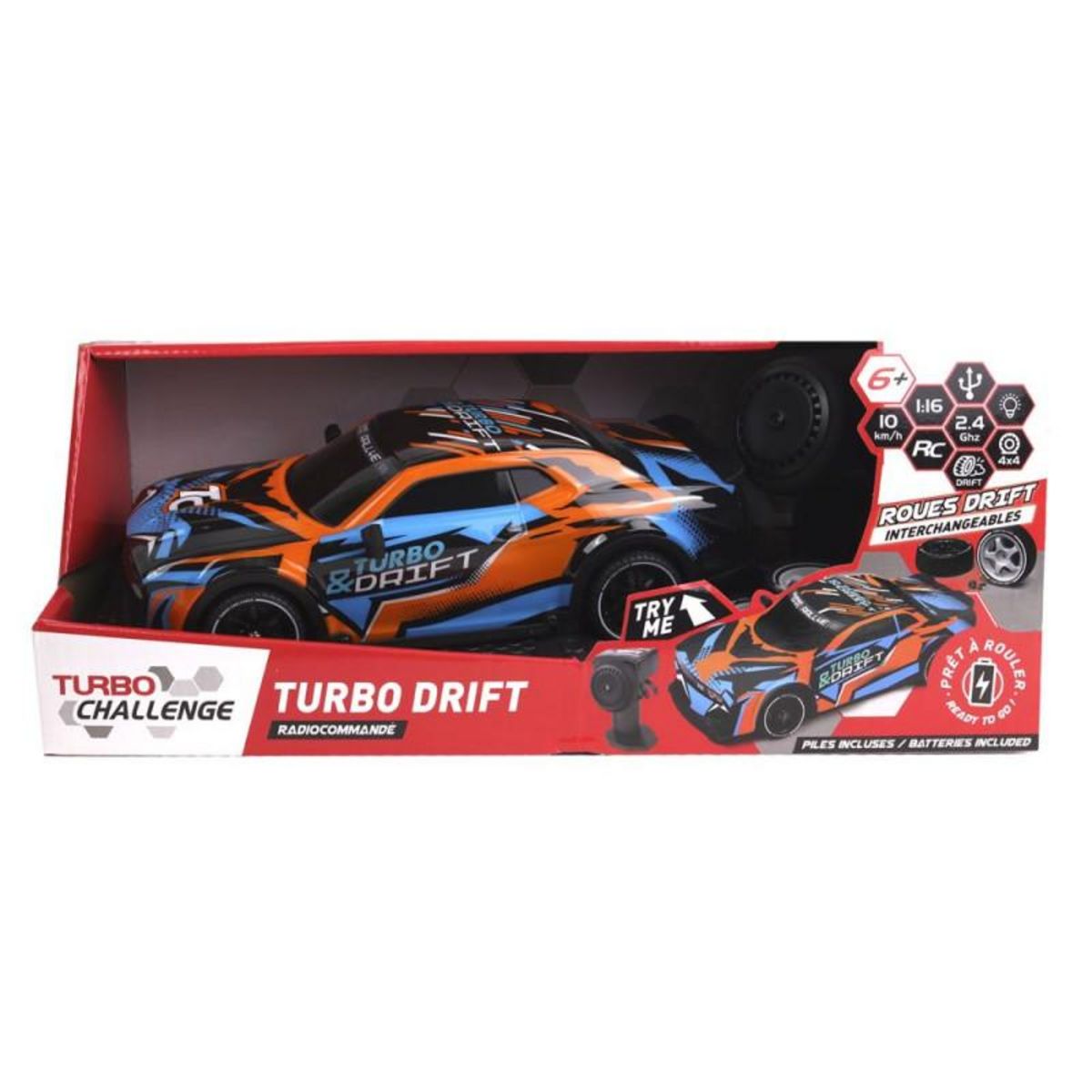TURBO CHALLENGE Voiture de course radiocommandée Turbo Challenge 4X4 et Drift