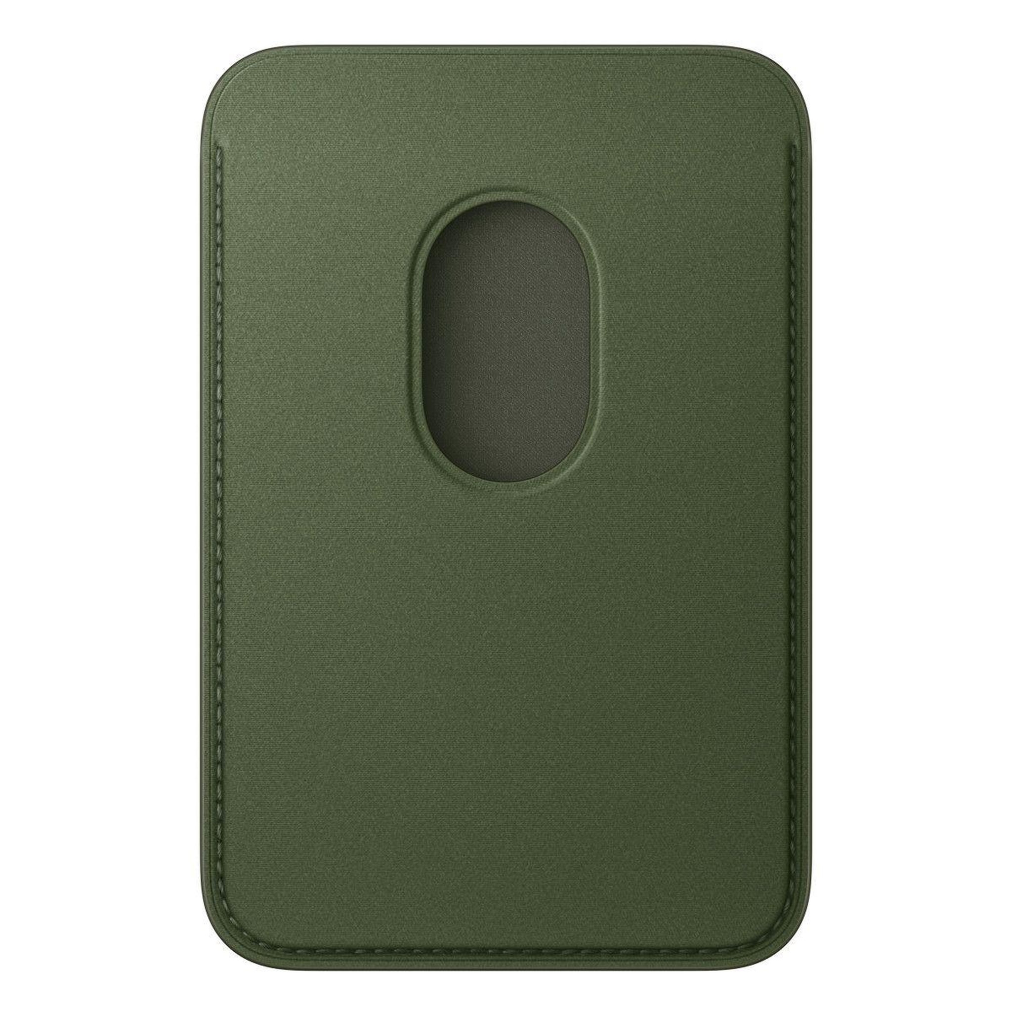 Voir la diapositive 2 : APPLE Porte-cartes magsafe tissage fin vert mousse