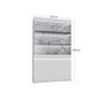 Voir la diapositive 4 : BEST MOBILIER Amaury - vitrine - blanc - fond effet marbre - 115x185 cm