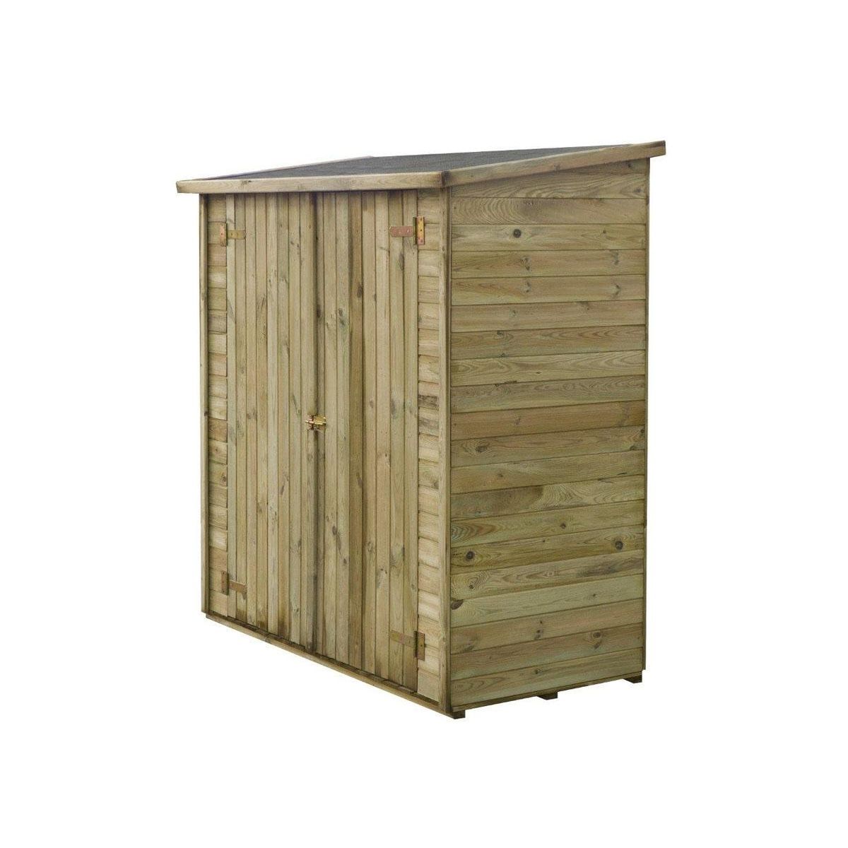 Habitat et Jardin Abri jardin bois adossable  Lipki   - 1.79 x 0.9 x 1.78/1.87 m  - 1.61 m² - 12 mm - Avec plancher