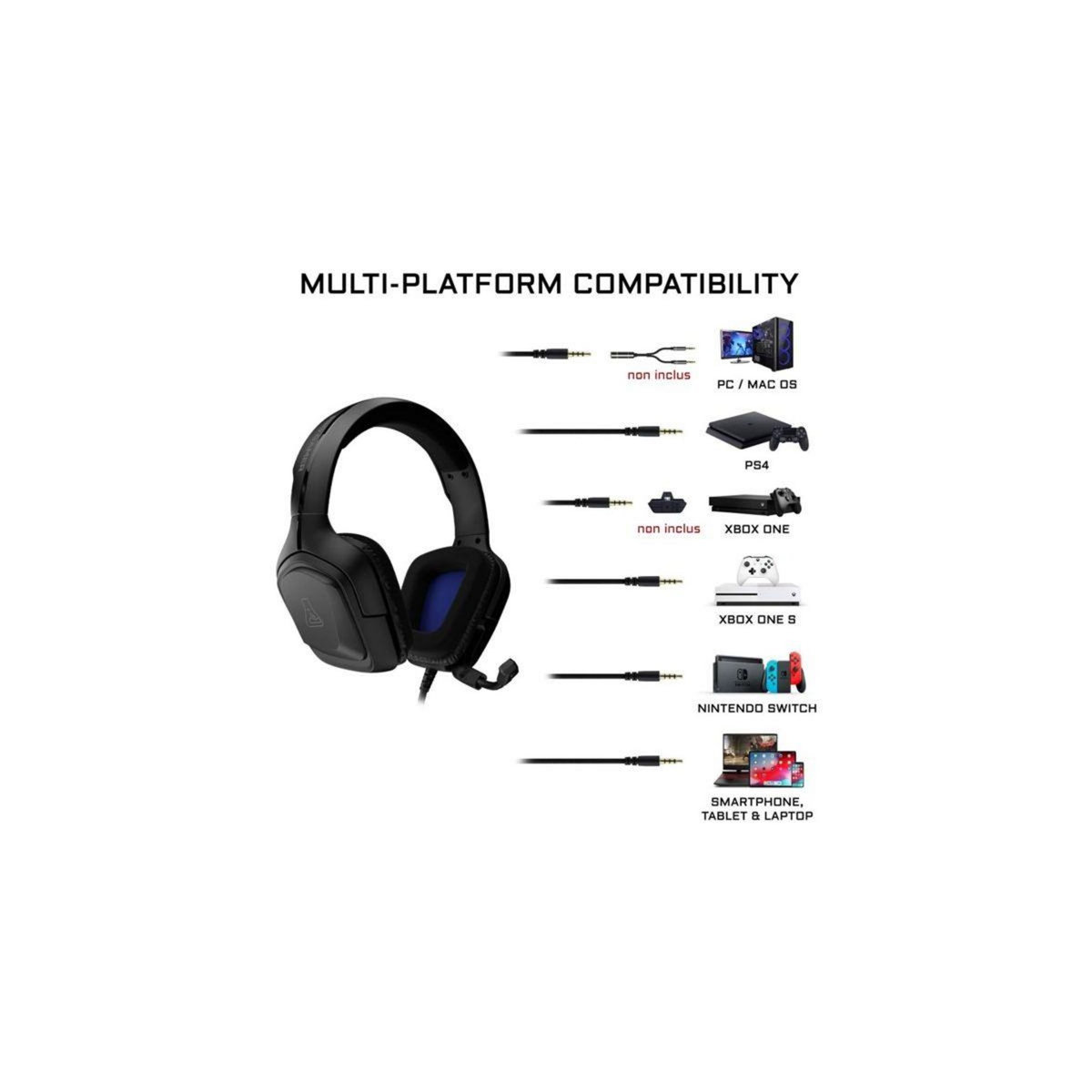 THE G-LAB Casque gamer KORP-COBALT Noir