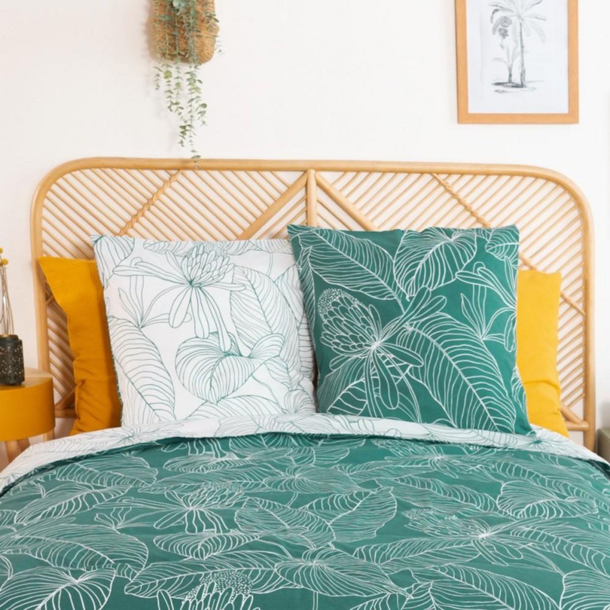 COTE DECO Housse de couette réversible 240x220 TILDA + 2 taies 100% coton adouci 57 fils/cm2