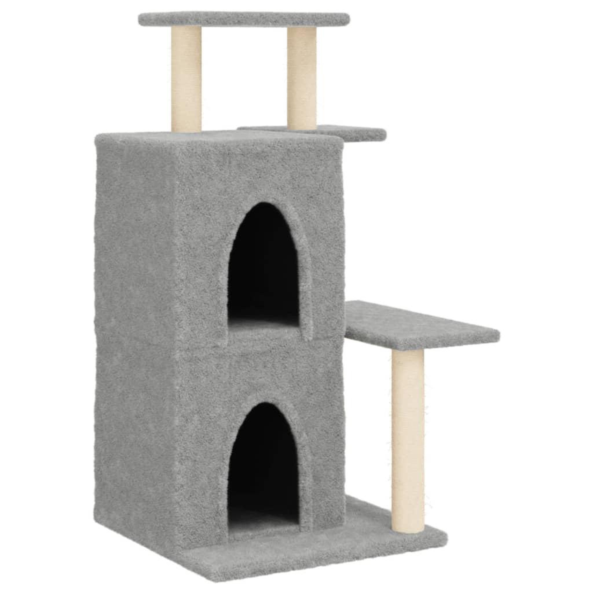 Voir la diapositive 2 : VIDAXL Arbre a chat avec griffoirs en sisal gris clair 97 cm