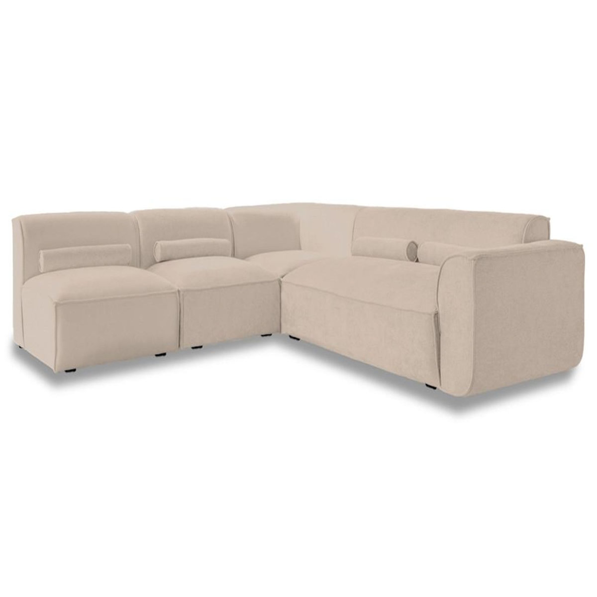 BEST MOBILIER Felix - canapé modulable d'angle gauche 5 places en tissu texturé