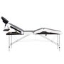 VIDAXL Table de massage pliable 4 zones Aluminium Noir et blanc
