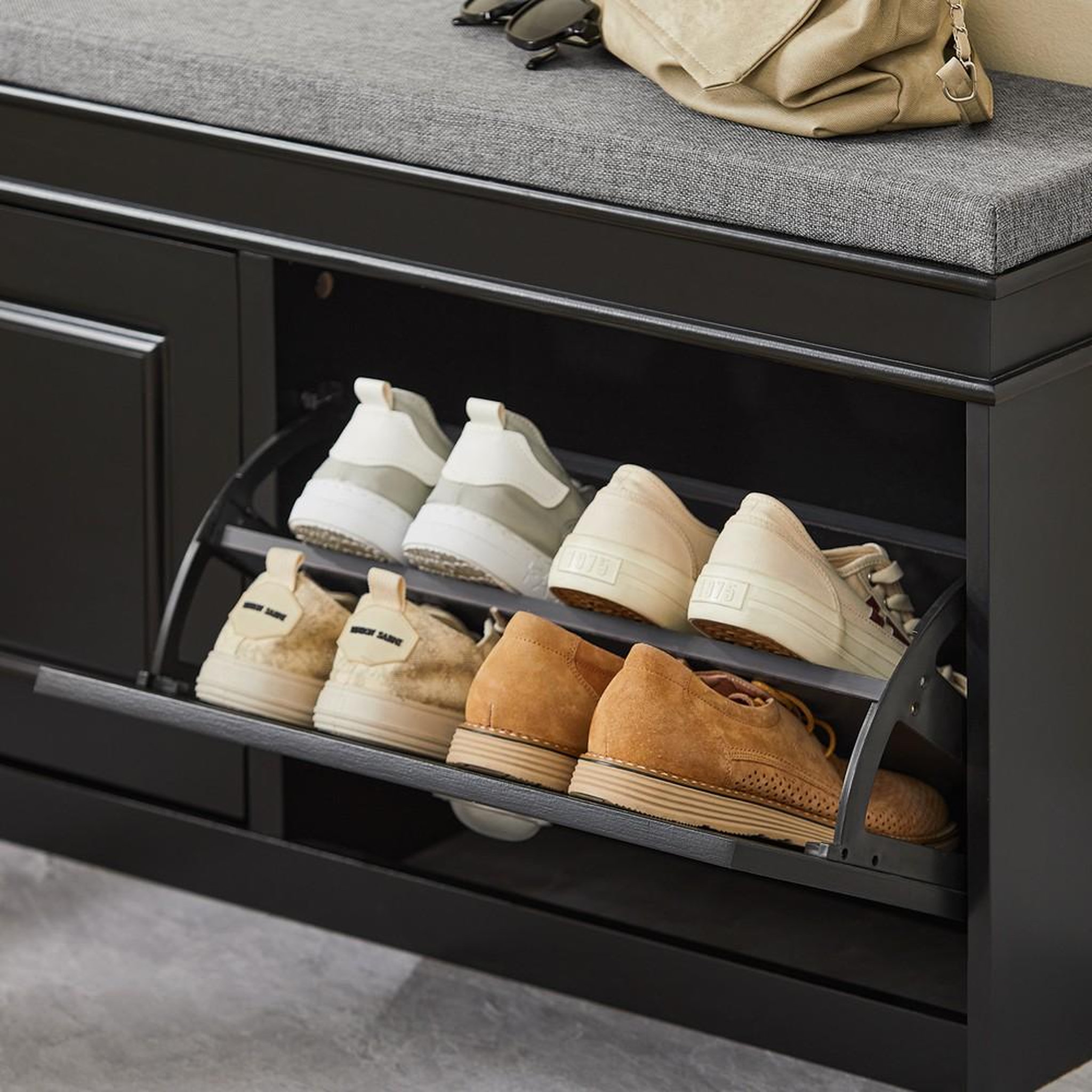 Voir la diapositive 5 : SOBUY SoBuy - Banc de rangement à chaussures avec 2 tiroirs - Classique - FSR64