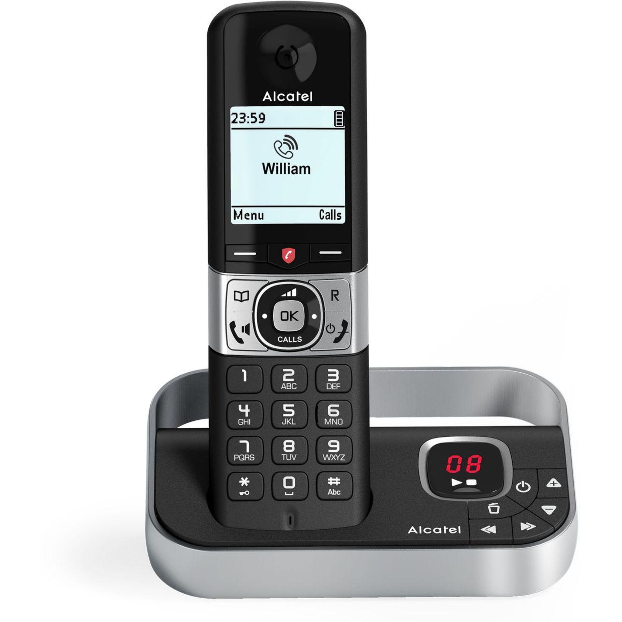 Voir la diapositive 2 : Alcatel Téléphone sans fil F890 Voice Noir