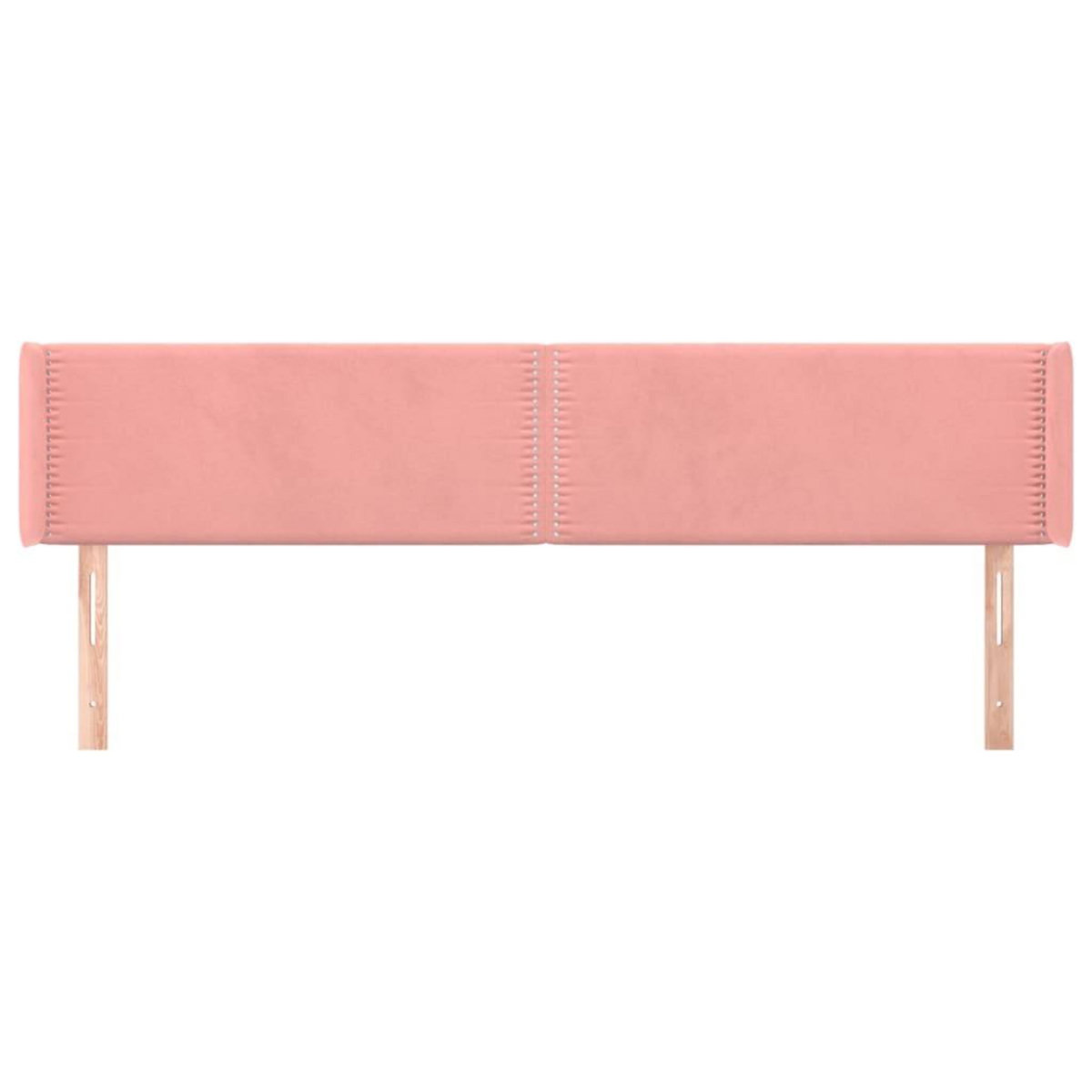 VIDAXL Tete de lit avec oreilles Rose 203x16x78/88 cm Velours
