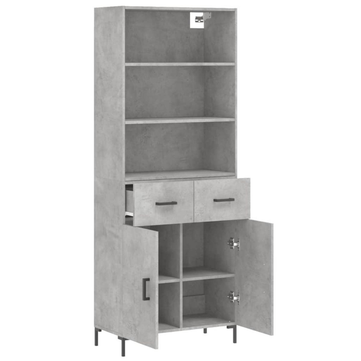 VIDAXL Buffet haut Gris beton 69,5x34x180 cm Bois d'ingenierie