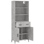 Voir la diapositive 4 : VIDAXL Buffet haut Gris beton 69,5x34x180 cm Bois d'ingenierie
