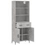 Voir la diapositive 4 : VIDAXL Buffet haut Gris beton 69,5x34x180 cm Bois d'ingenierie