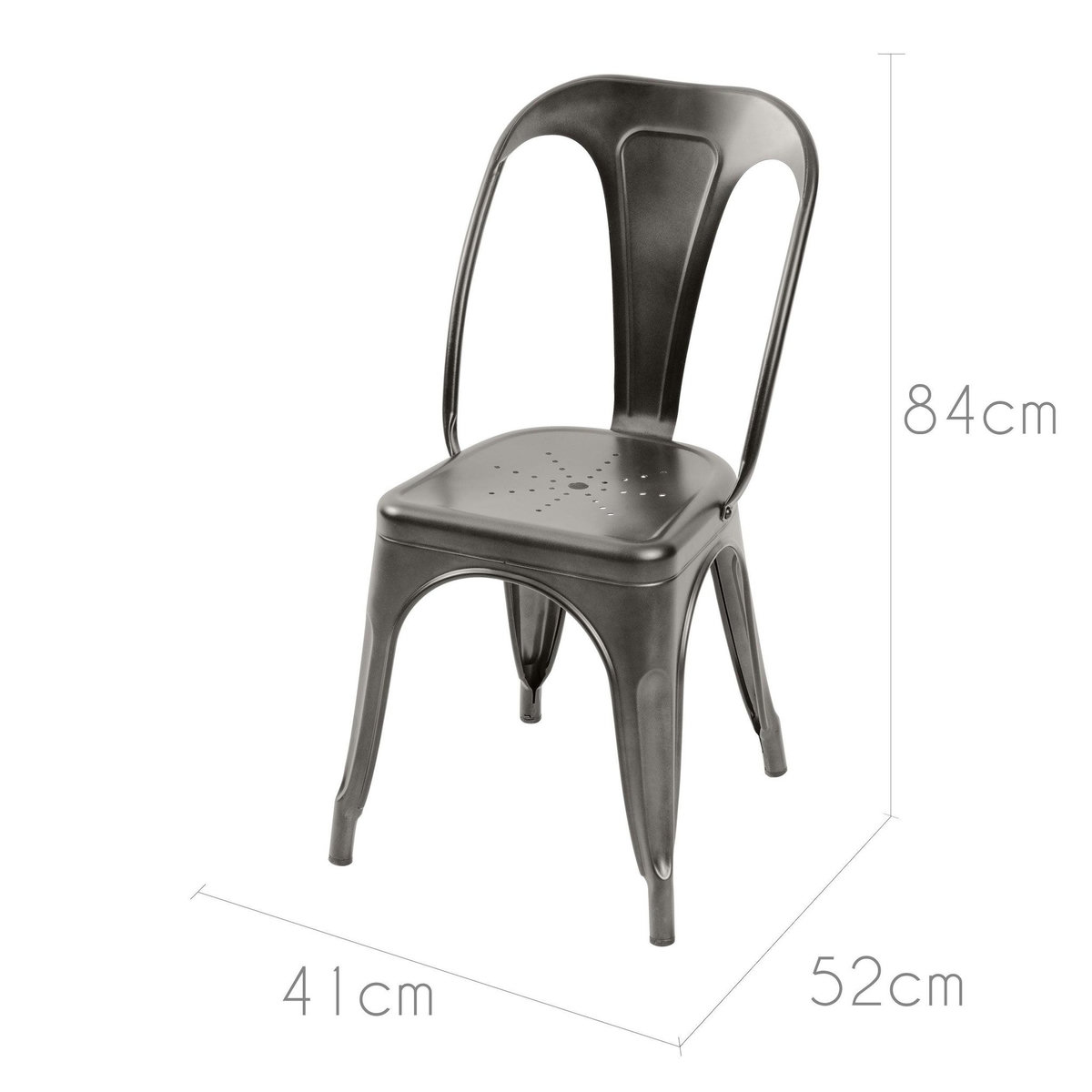 Rendez vous déco Lot de 2 chaises en métal chromé - Indus