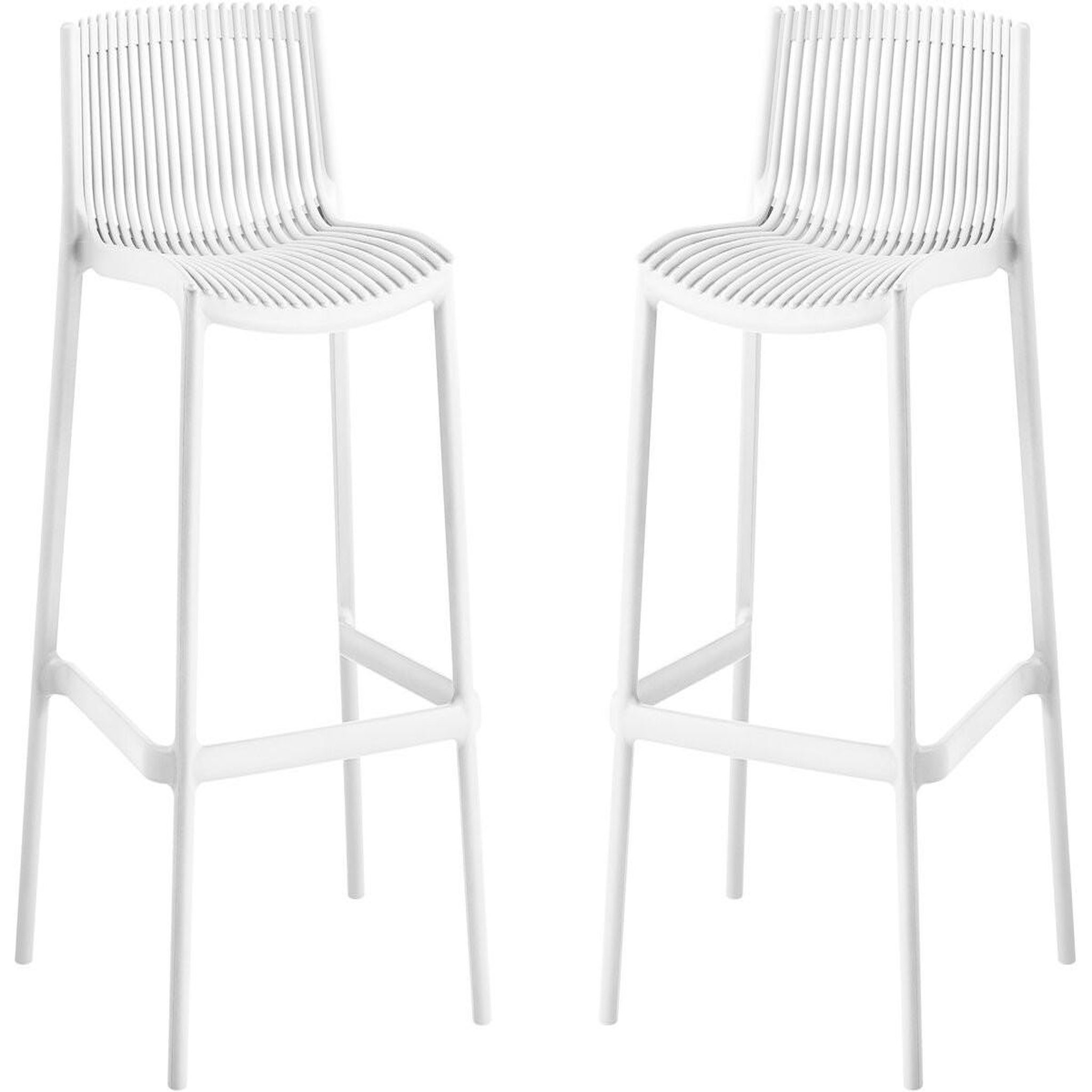 Habitat et Jardin Lot de 2 chaises hautes empilables en plastique  néora  - blanc