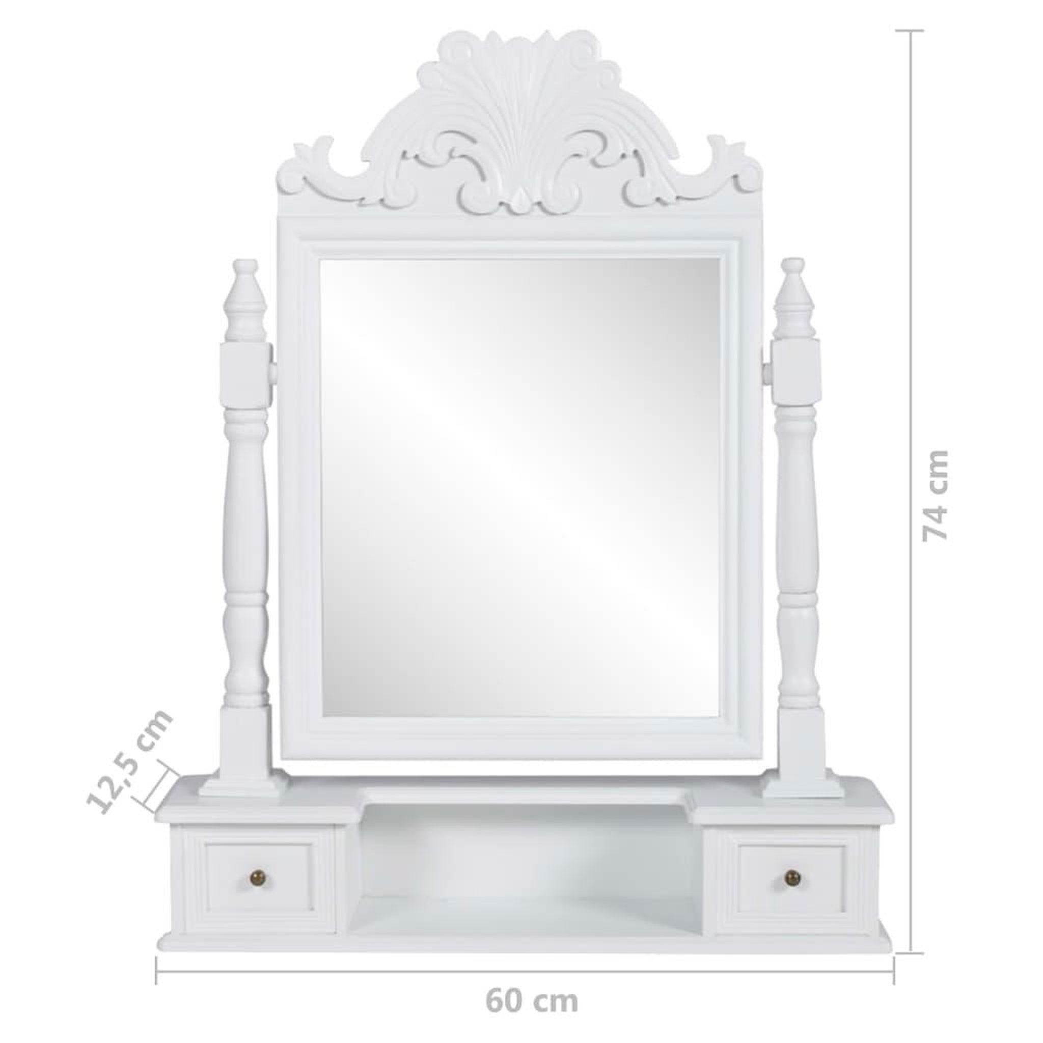 Voir la diapositive 6 : VIDAXL Coiffeuse avec miroir pivotant rectangulaire mdf