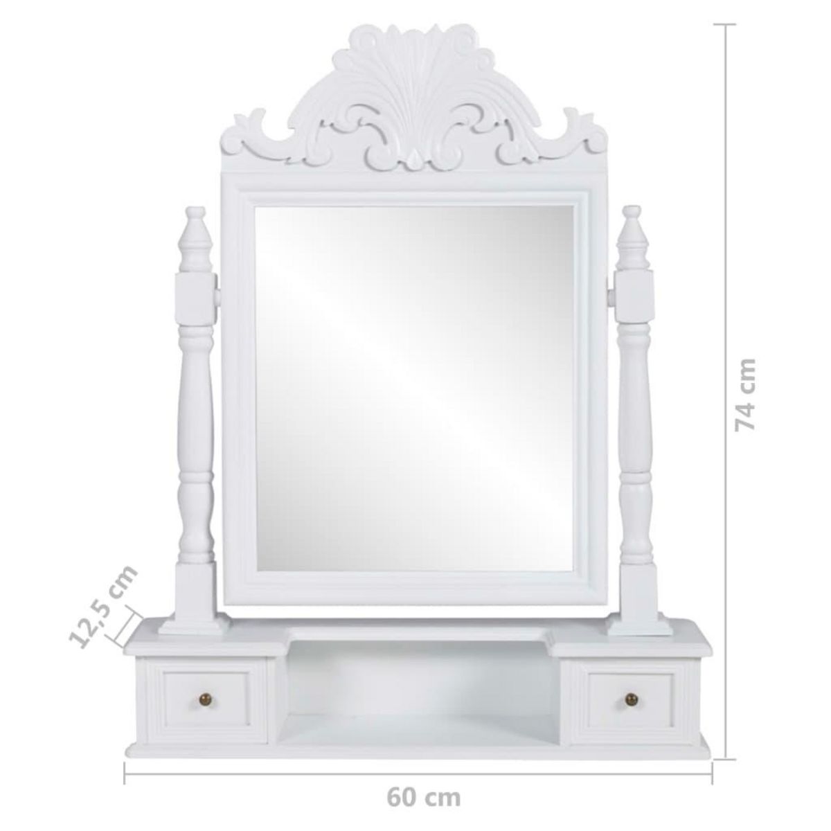 VIDAXL Coiffeuse avec miroir pivotant rectangulaire MDF