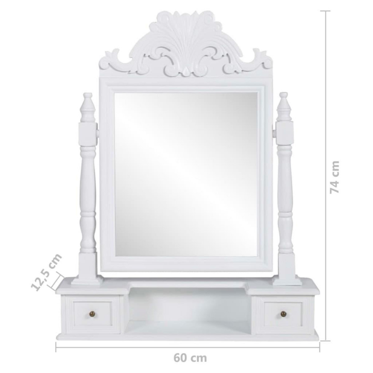 VIDAXL Coiffeuse avec miroir pivotant rectangulaire MDF