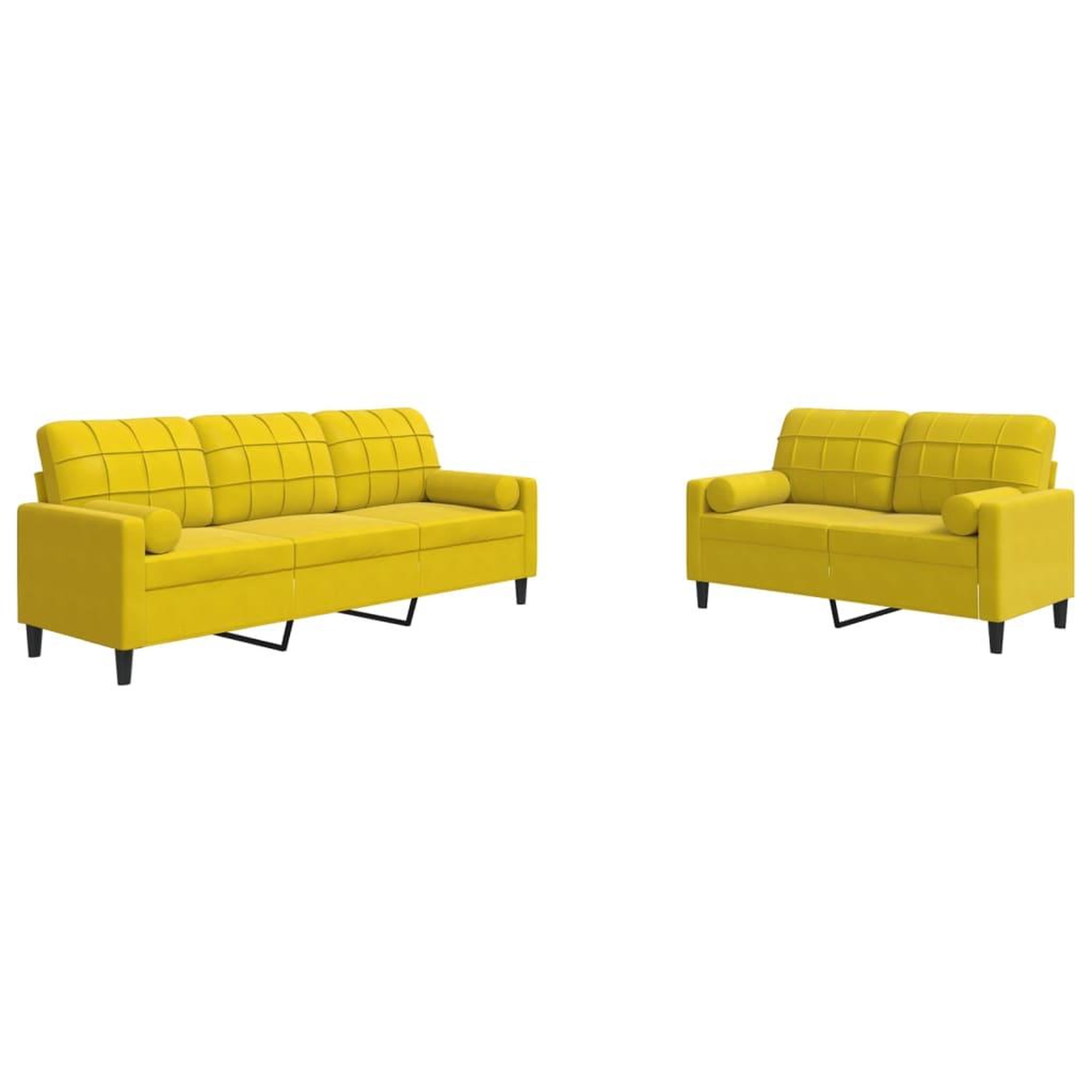 Voir la diapositive 2 : VIDAXL Ensemble de canapes 2 pcs avec coussins et traversins velours