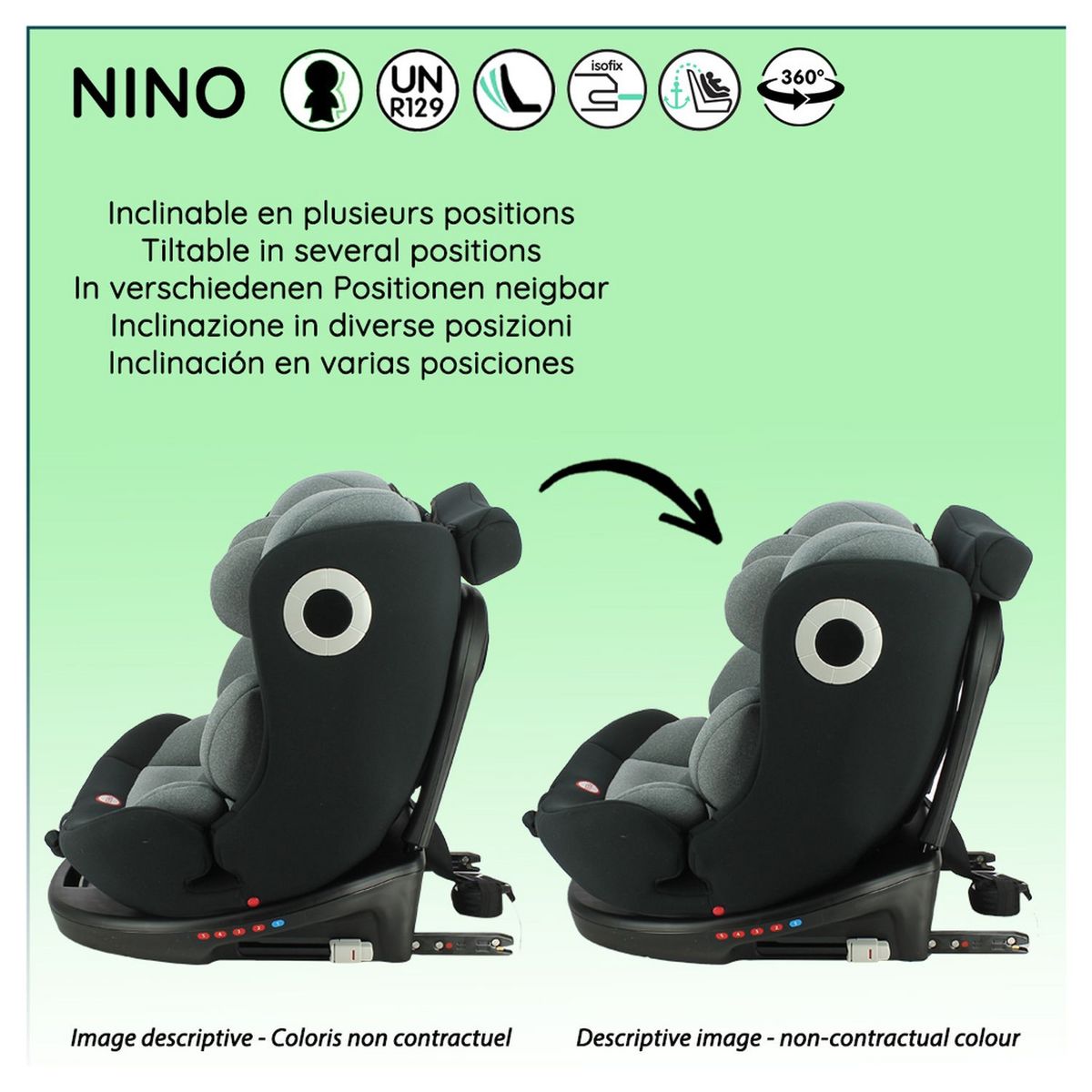 MIGO Siège auto NINO pivotant 360° I-Size 40-150 cm