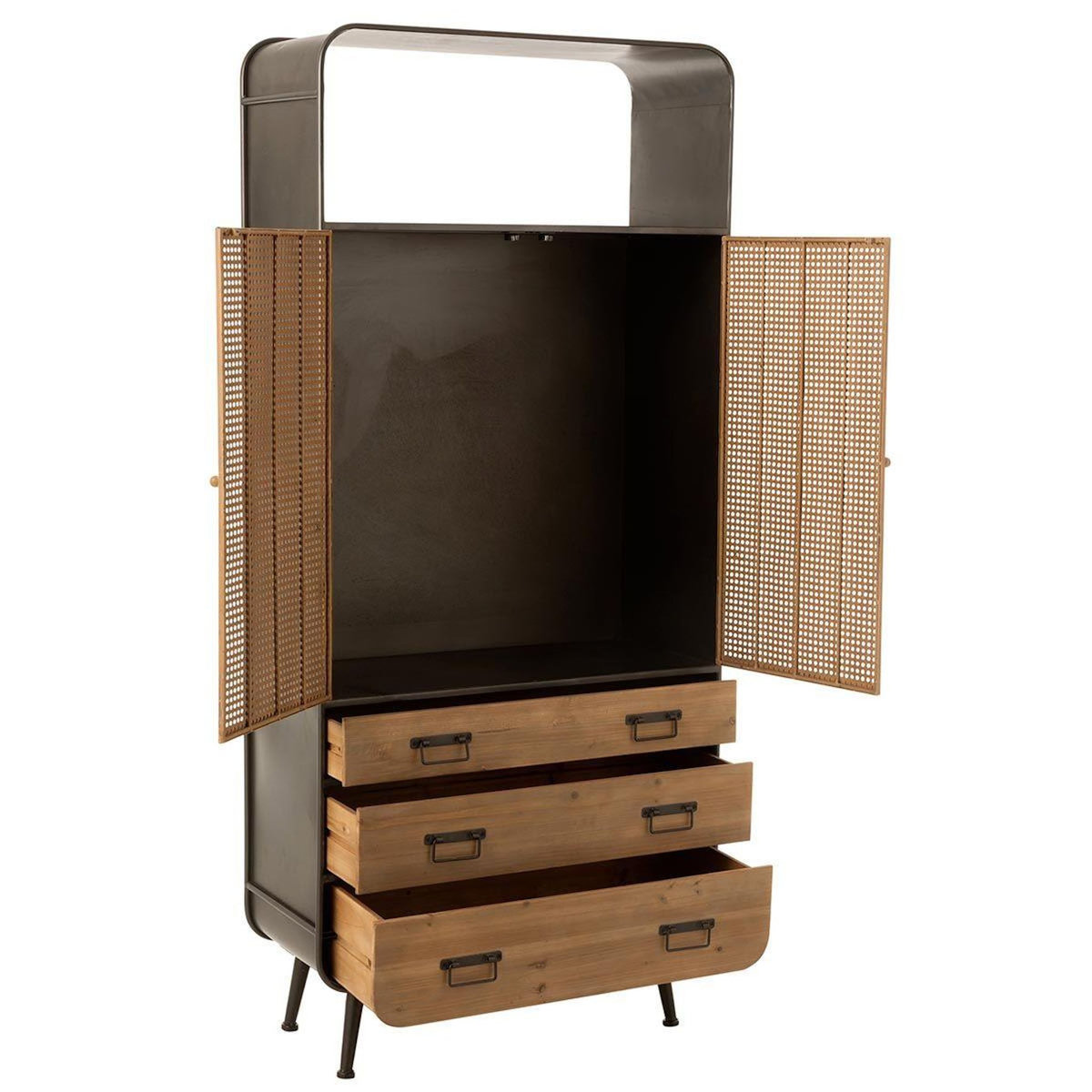 Paris Prix Buffet 3 Tiroirs en Bois  Hulta  180cm Naturel & Noir