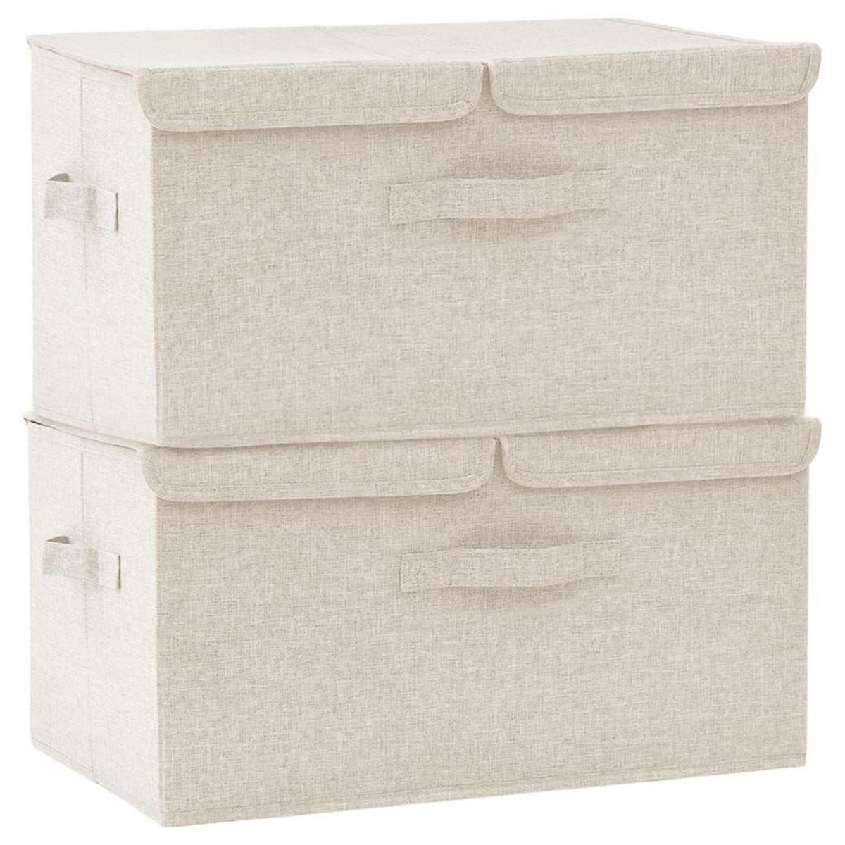VIDAXL Boîtes de rangement 2 pcs Tissu 50x30x25 cm Creme