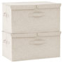 Voir la diapositive 2 : VIDAXL Boîtes de rangement 2 pcs Tissu 50x30x25 cm Creme