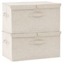 Voir la diapositive 2 : VIDAXL Boîtes de rangement 2 pcs Tissu 50x30x25 cm Creme