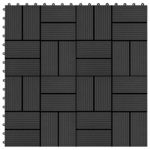 VIDAXL Carreaux de terrasse 22 pcs 30 x 30 cm 2 m^2 WPC Noir