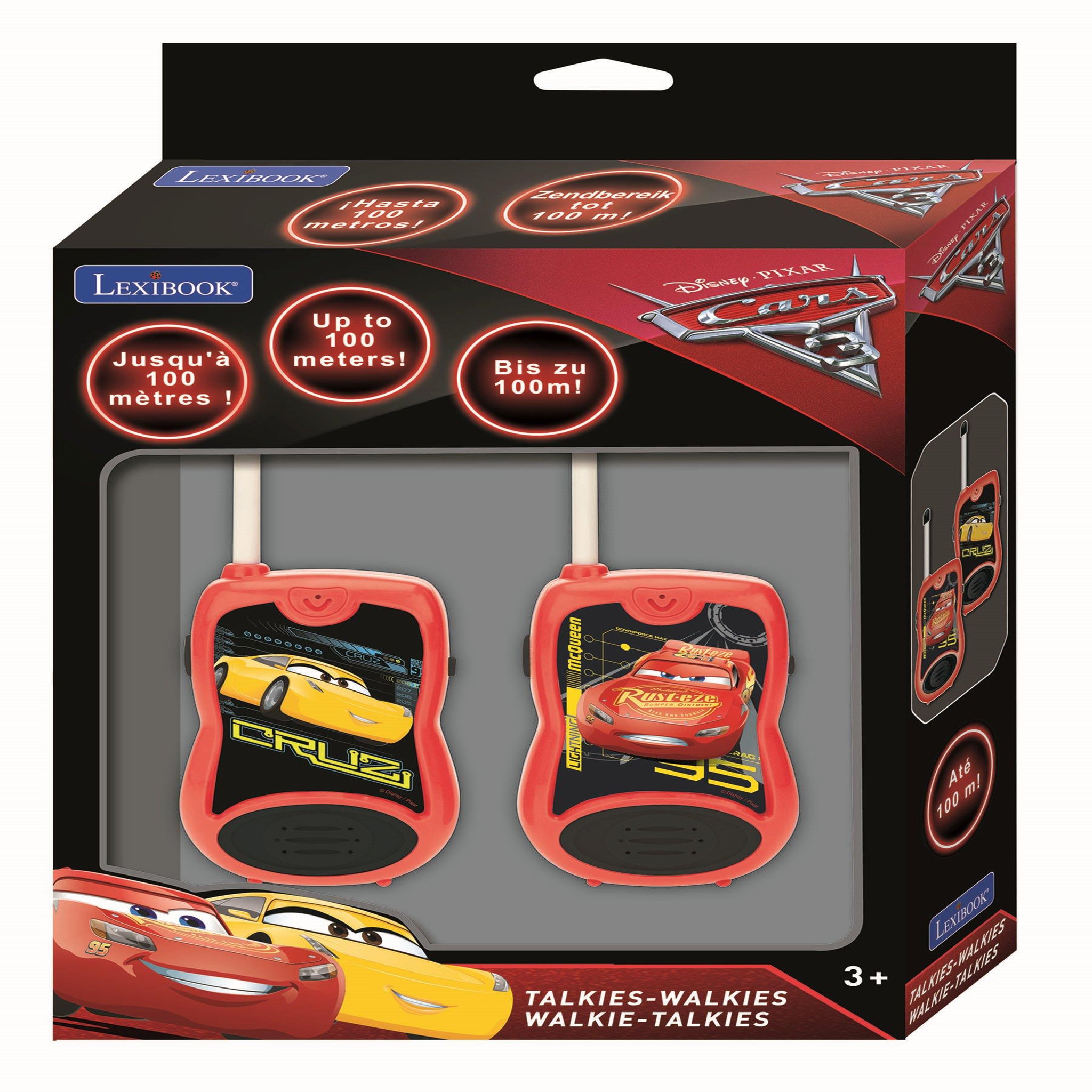 Voir la diapositive 2 : Lexibook Talkies-Walkies Disney Cars 3 – 100m