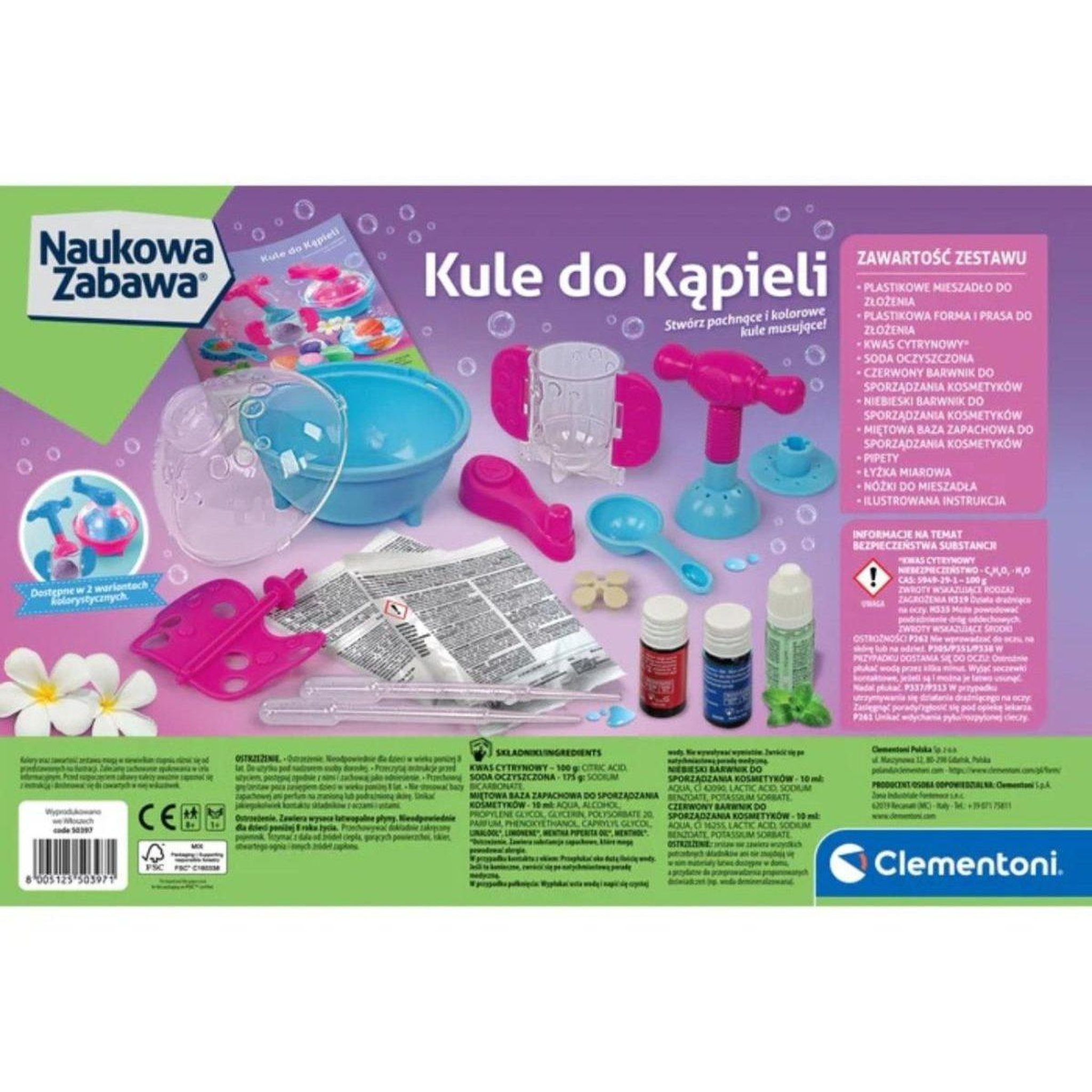 Voir la diapositive 2 : CLEMENTONI Coffret scientifique  50397 science  and  jeu - boules de bain effervescentes