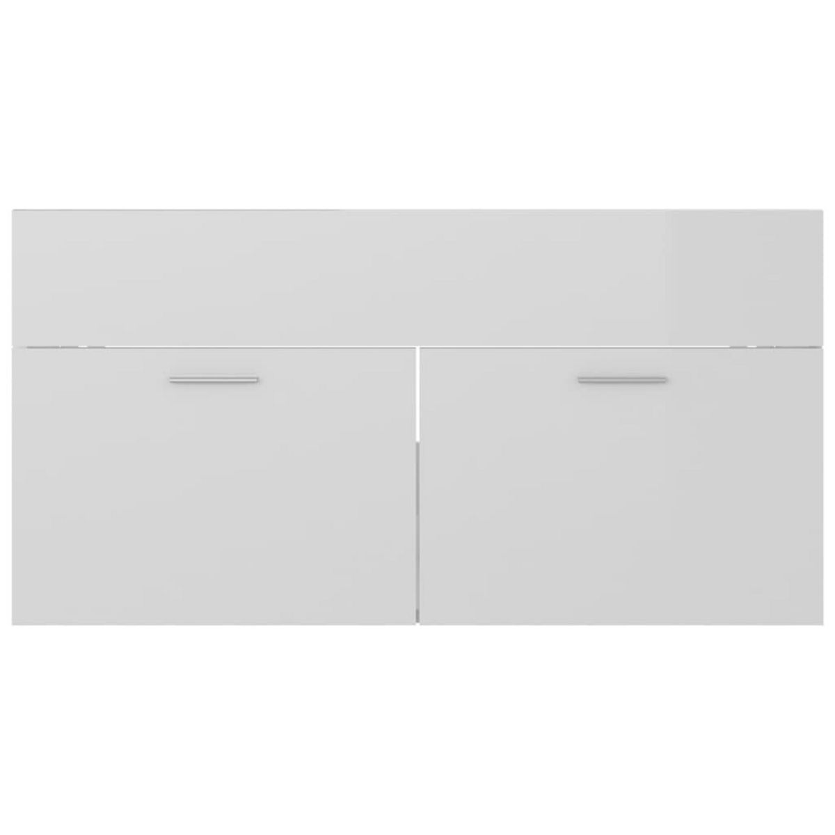 VIDAXL Ensemble de meubles de bain Blanc brillant Bois d'ingenierie