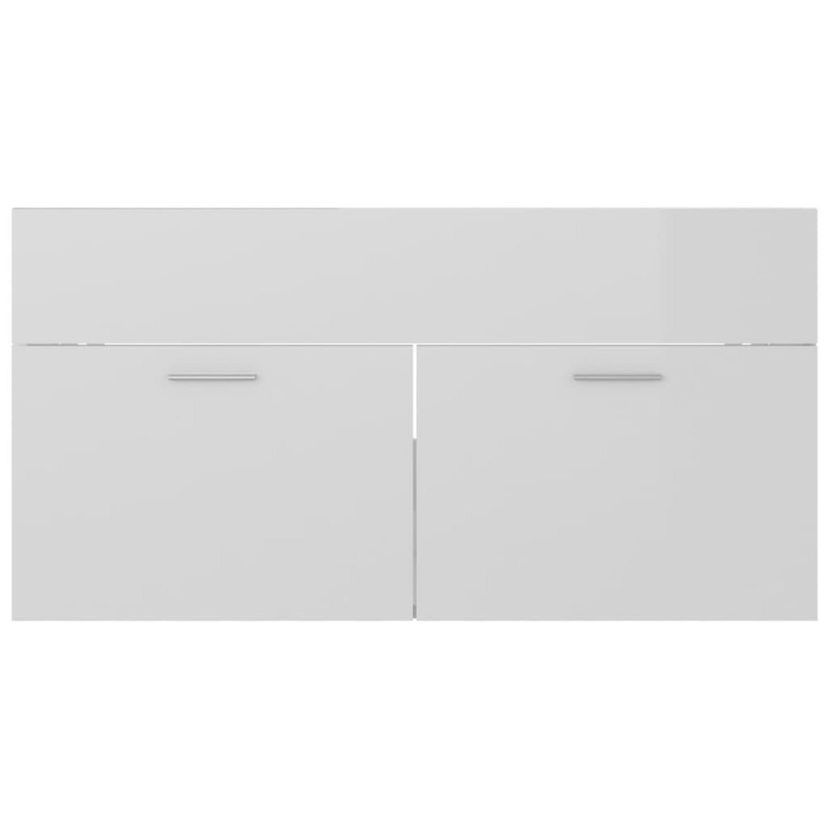 VIDAXL Ensemble de meubles de bain Blanc brillant Bois d'ingenierie