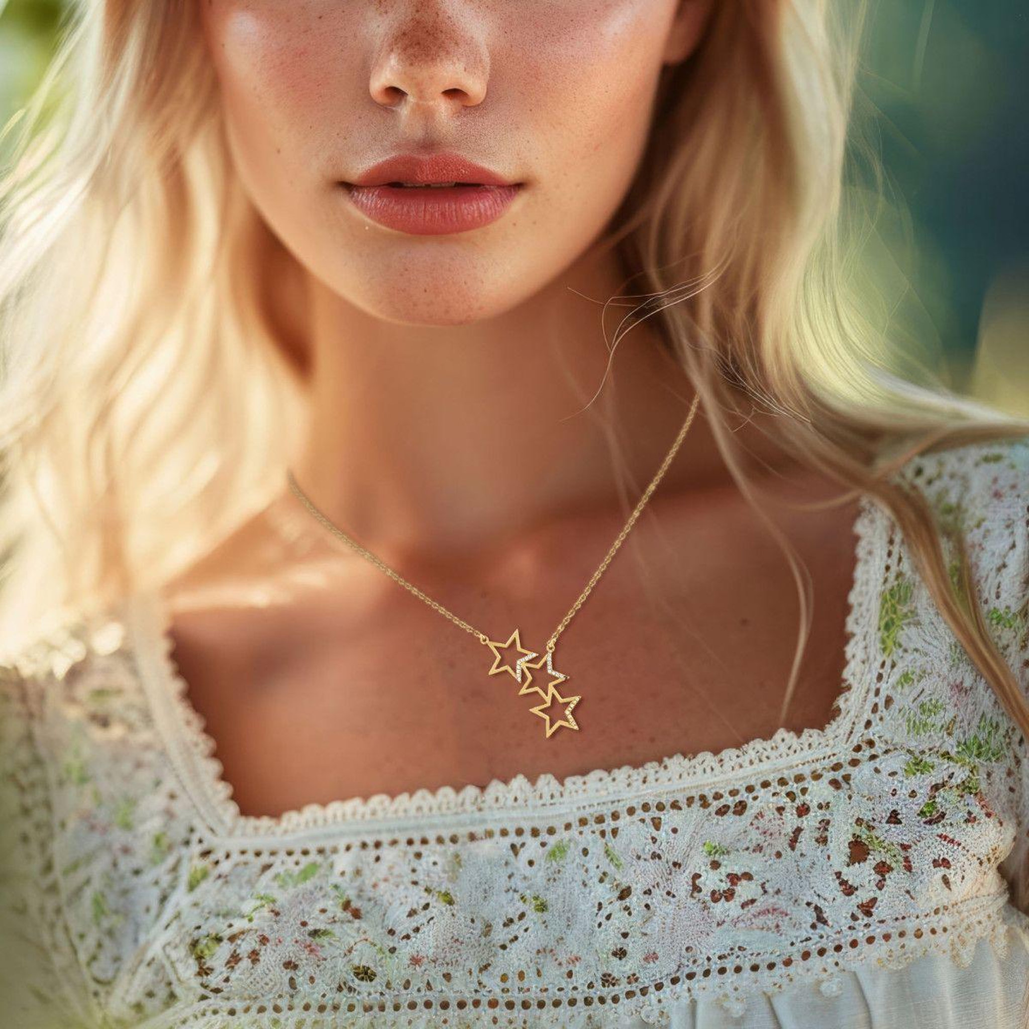 Voir la diapositive 2 : SC BOHEME Collier étoiles par SC Bohème orné de Zirconium