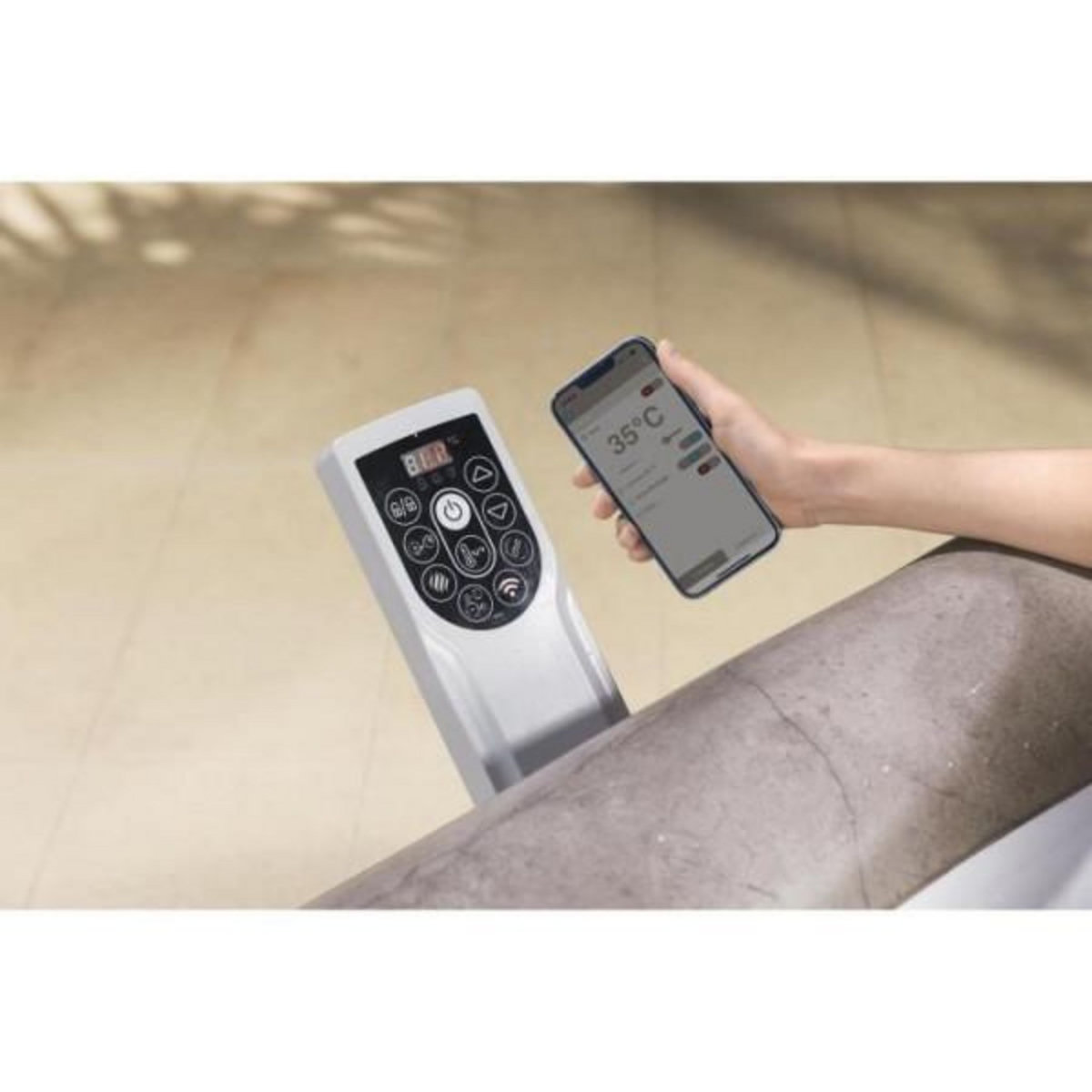 BESTWAY Spa gonflable BESTWAY - Lay-Z-Spa Rome - 140 airjets - 180 x 180 x 71 cm - 4 a 6 places - Carré (couverture, cartouche, diffuse