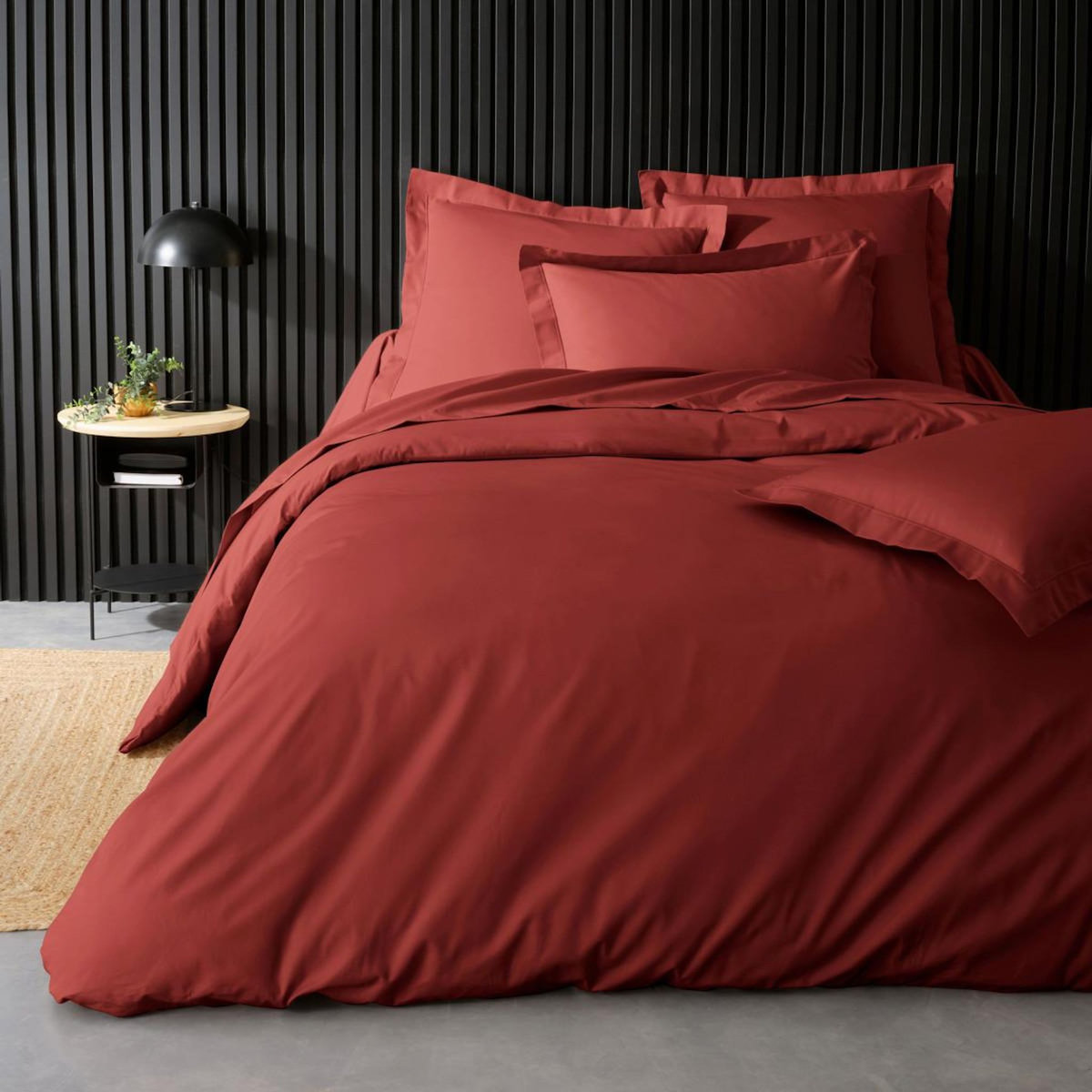 Paris Prix Housse de Couette  Percaline  260x240cm Terracotta